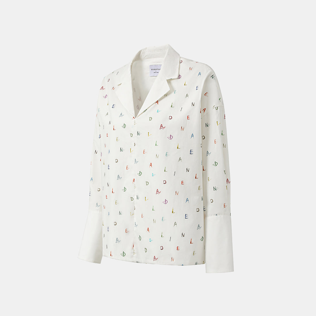“知性時刻”義大利純棉Monogram繪印工藝Oversized襯衫—Ink Whisper漫綴字語