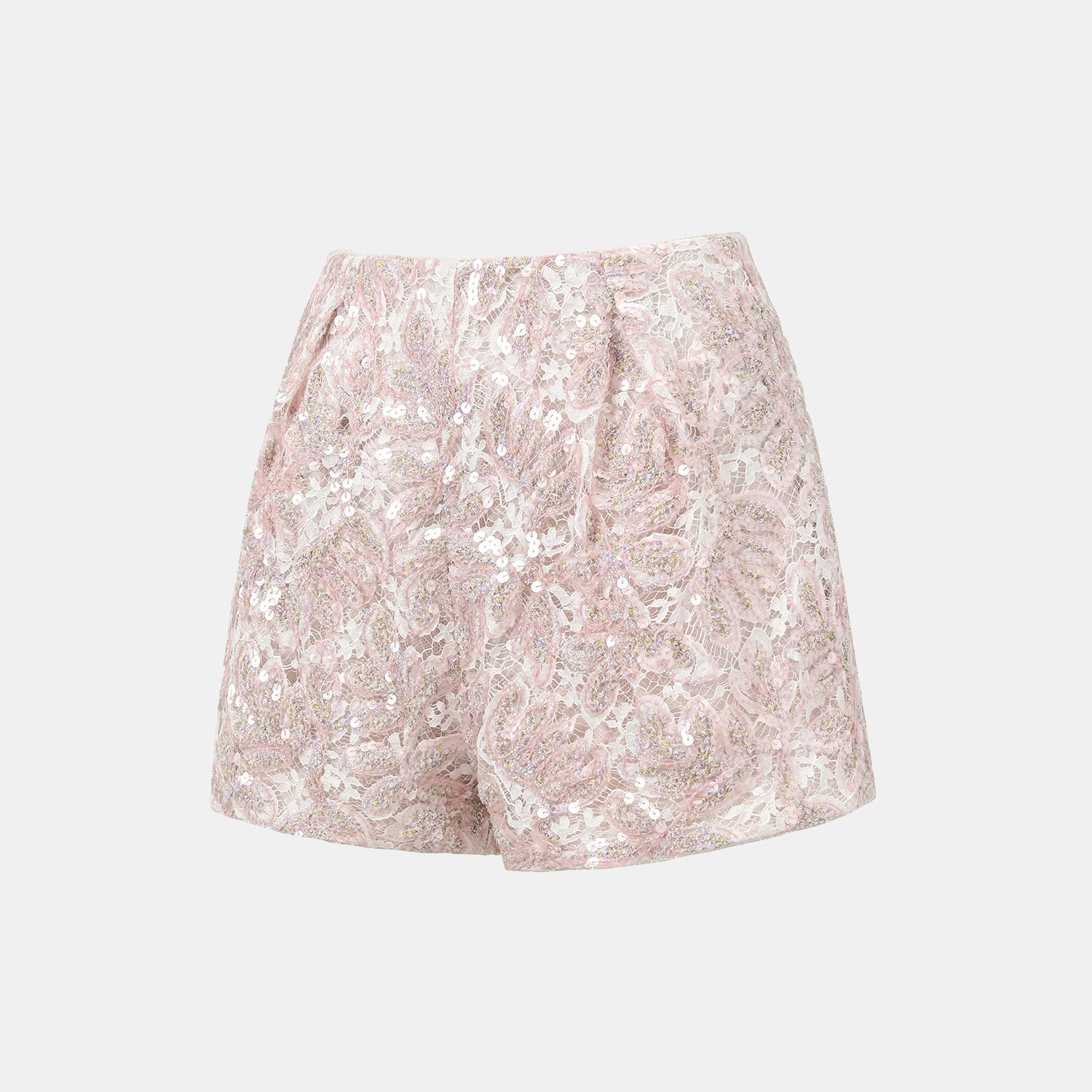 "Quiet Mastery." 法國頂級高級訂製琉光繪繡蕾絲短褲—Chantilly Mirage香緹幻影