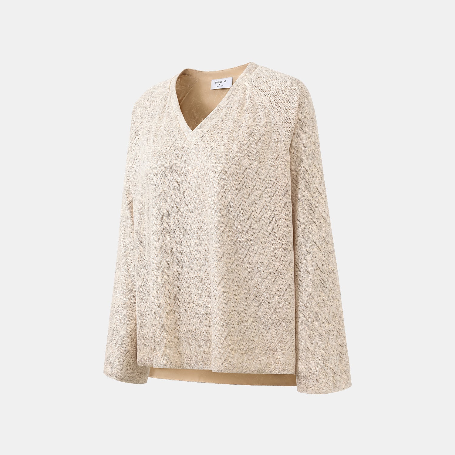 “Summer Diary”義大利Chevron山形金縷織紋Oversized針織上衣—Isle Breeze沙嶼暖風