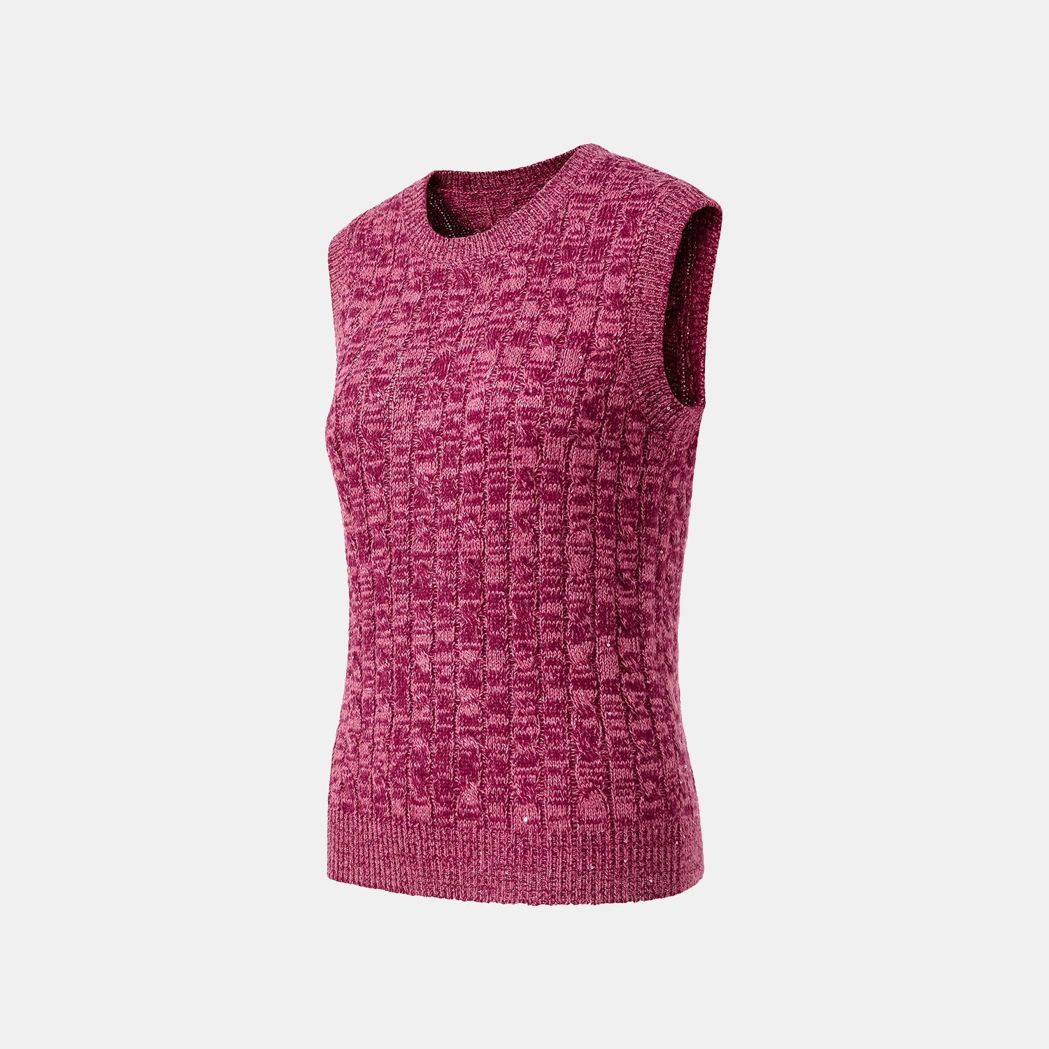 “Winter diary.” 100% Cashmere 亮片麻花編織針織背心—Luck