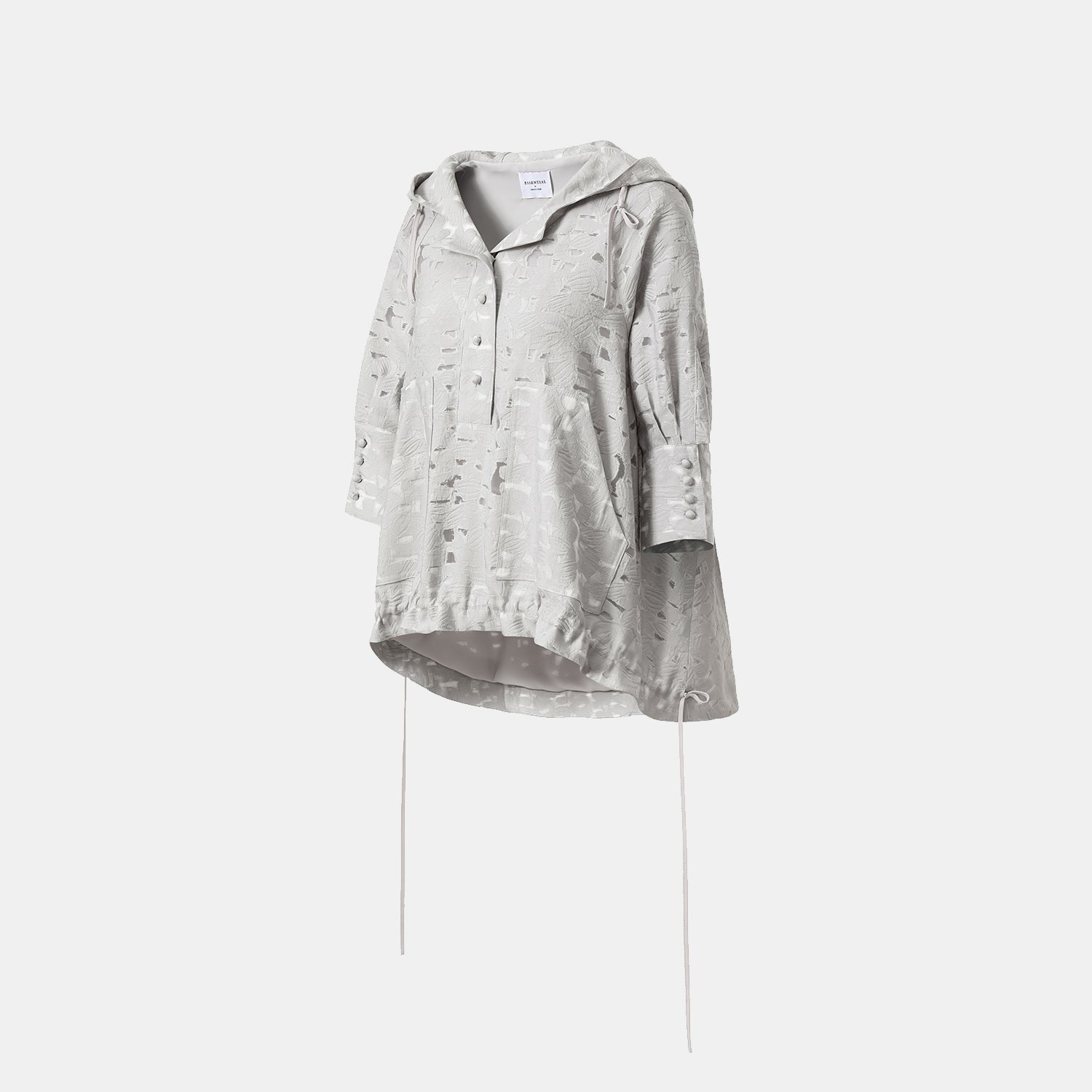 “春遊”提花連帽拉繩上衣—銀湖