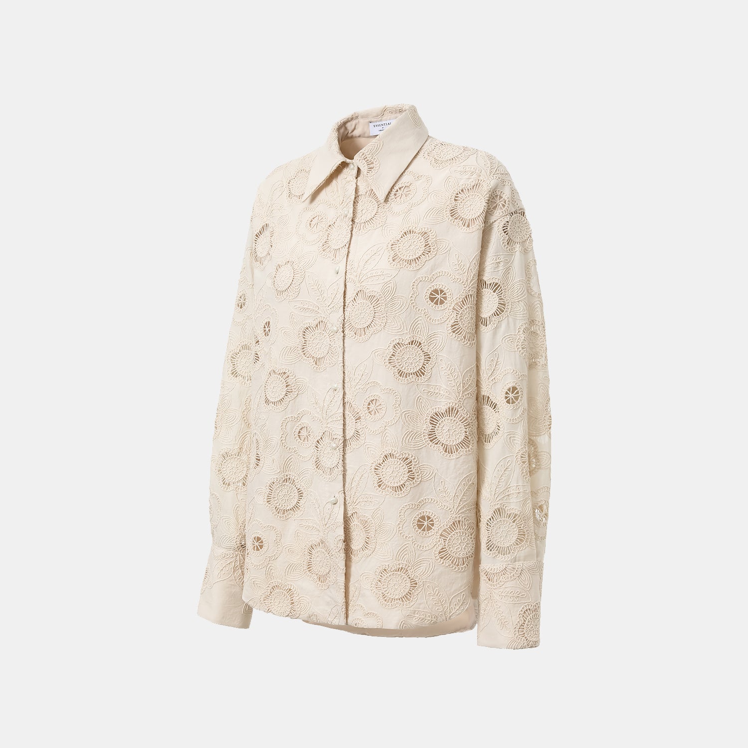 “慵懶俏麗” 義大利蕾絲Oversized襯衫