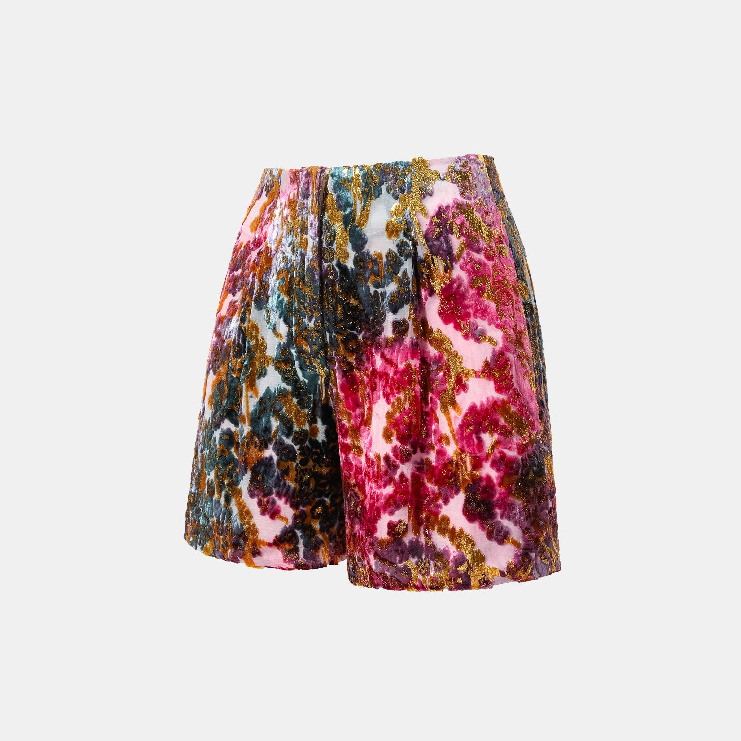 "Imperial Garden Teatime" Silk Velvet Chinese Style Shorts - Zui Rouge 