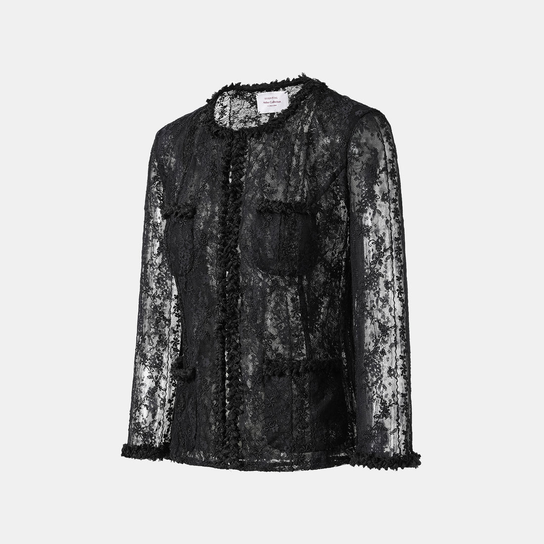 "Quiet Mastery." French top luxury lace cardigan—Gilded Mirror