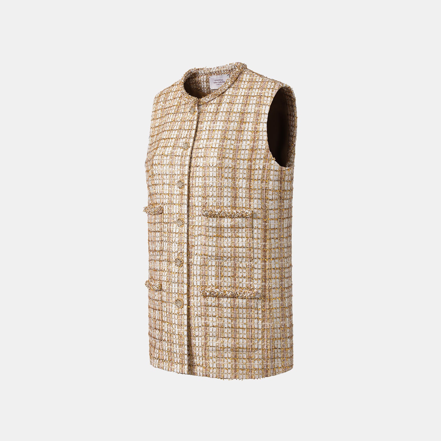 "Sloane Ave." 法國頂級縷金工藝蕾絲花呢馬甲背心—Versailles Chanson凡爾賽香頌