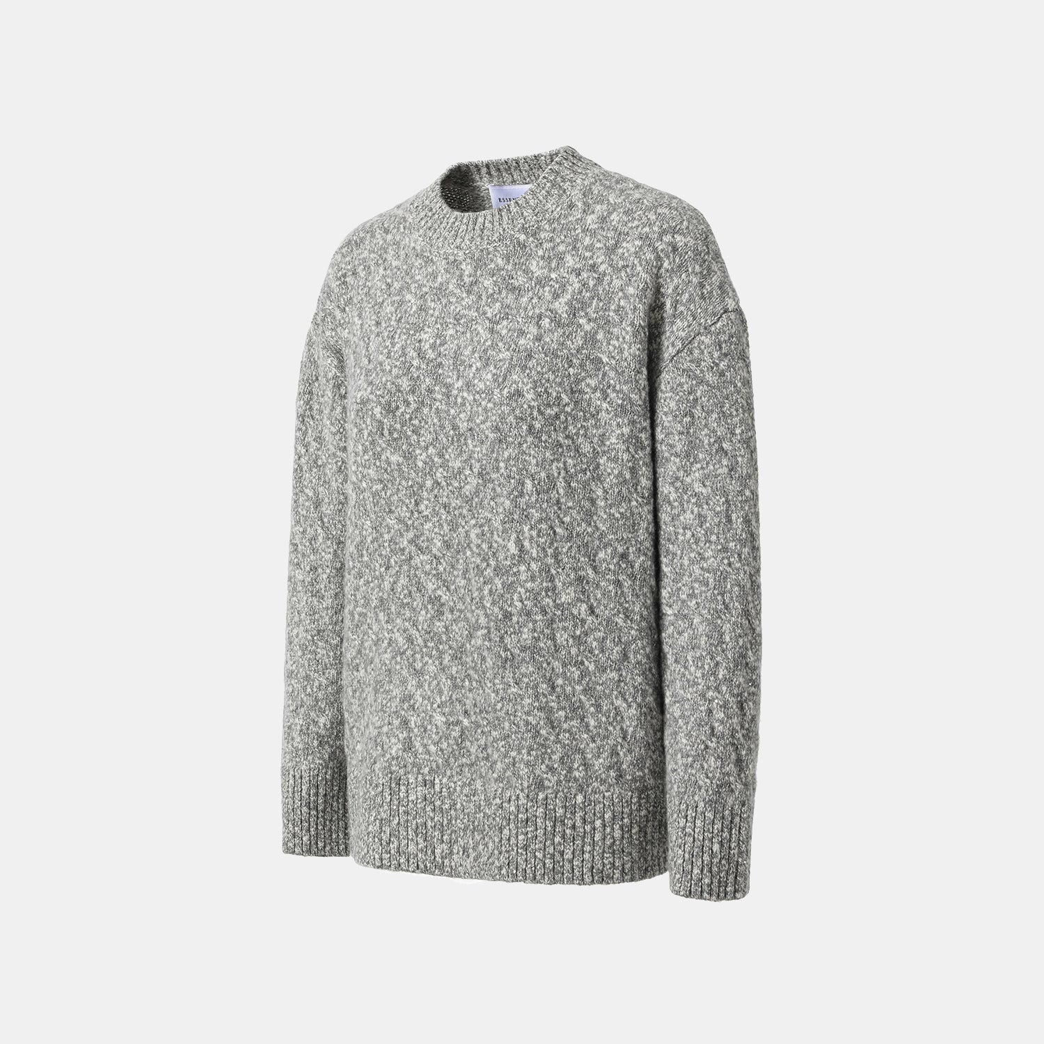 “Winter Diary” 100% Cashmere極細絨柔幾何浮織星點針織上衣—Ash Cloud 灰霧雲嶺