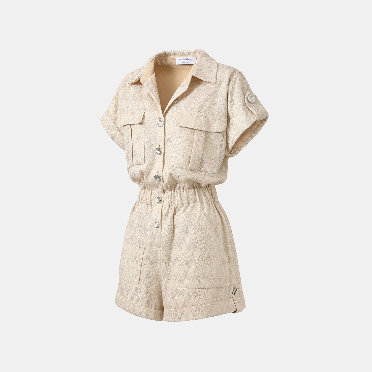 “Autumn Diary”義大利Chevron山形金縷織紋針織連身褲—Isle Breeze沙嶼暖風