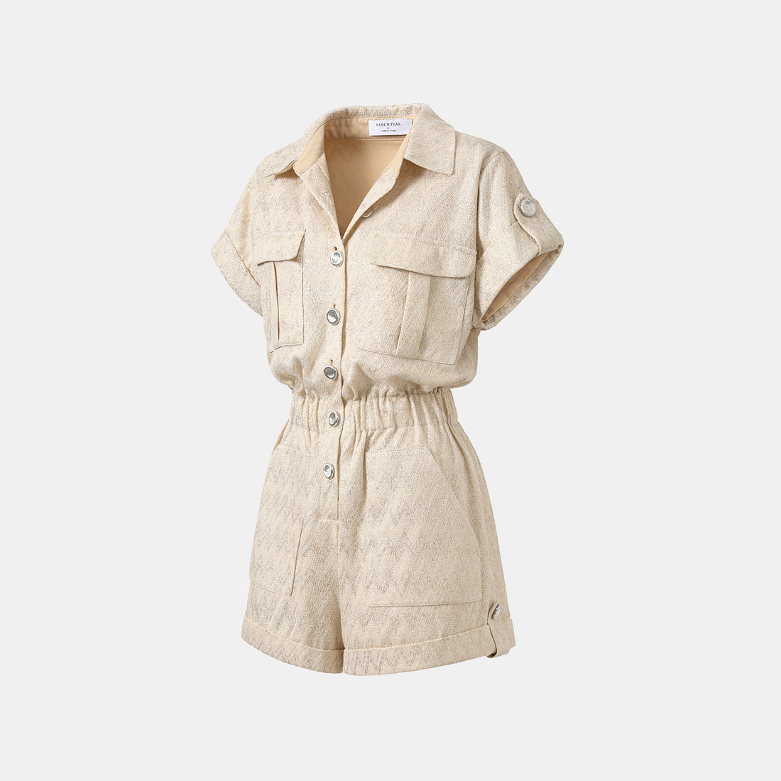 “Autumn Diary”義大利Chevron山形金縷織紋針織連身褲—Isle Breeze沙嶼暖風