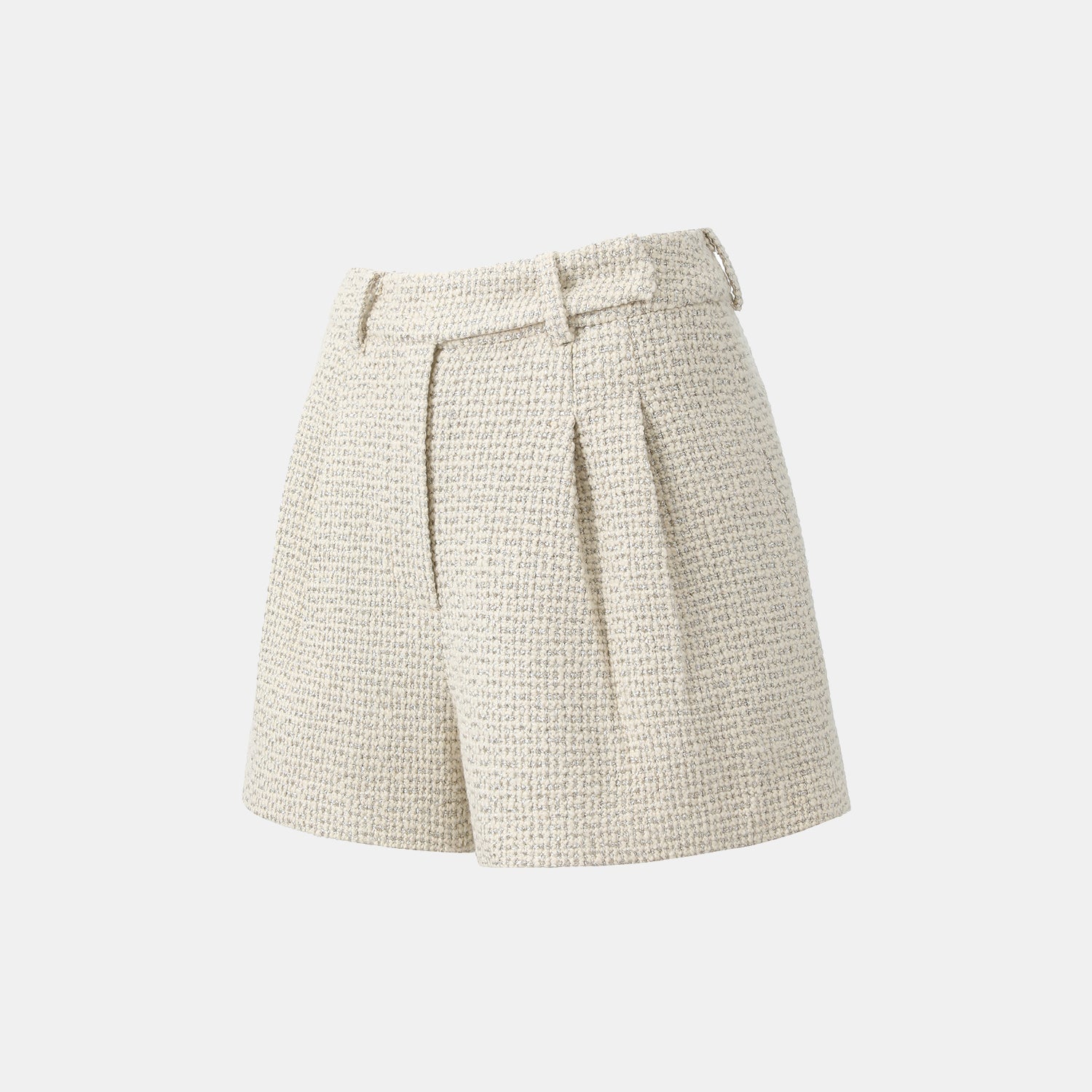 "Chelsea Citywalk." 羊毛真絲立體築理銀織花呢短褲—Bronte Muse勃朗特繆思