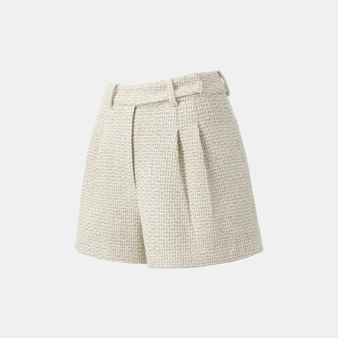 "Chelsea Citywalk." 羊毛真絲立體築理銀織花呢短褲—Bronte Muse勃朗特繆思