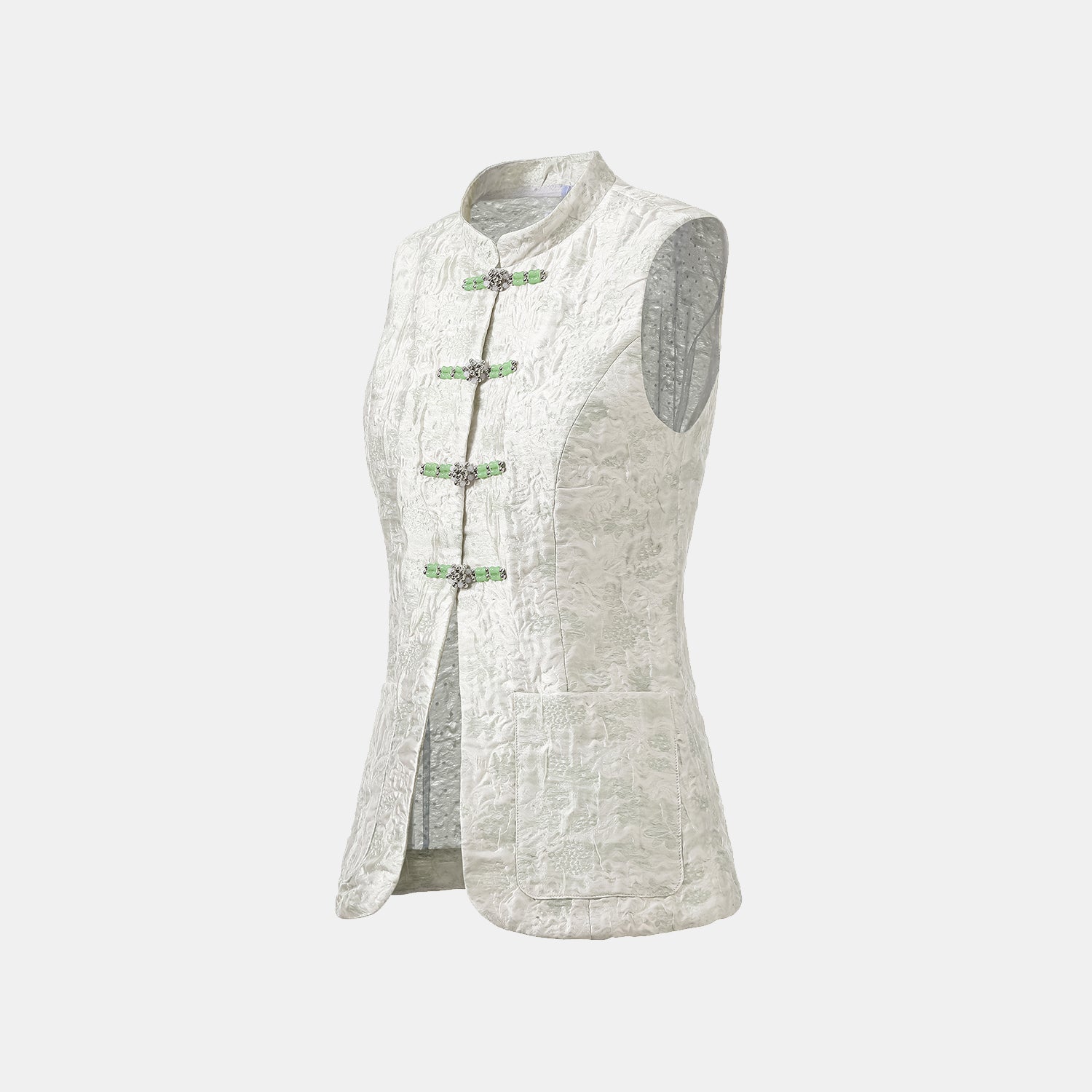 “春意” 冰晶提花輕國風馬甲背心—浮玉春