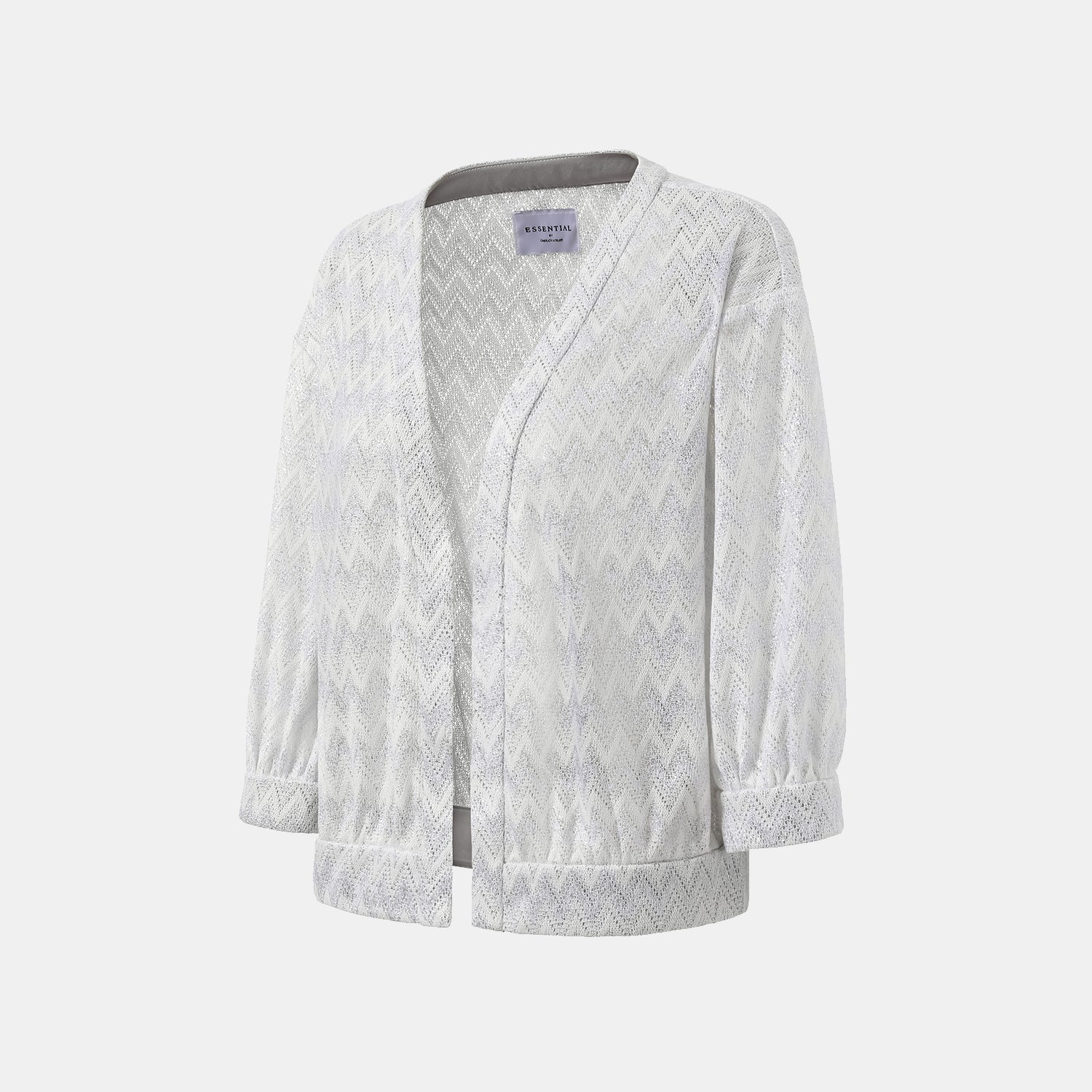 “Summer Diary” 義大利Chevron山形銀燦織紋針織開衫—Hazy Vale煙嵐悠境