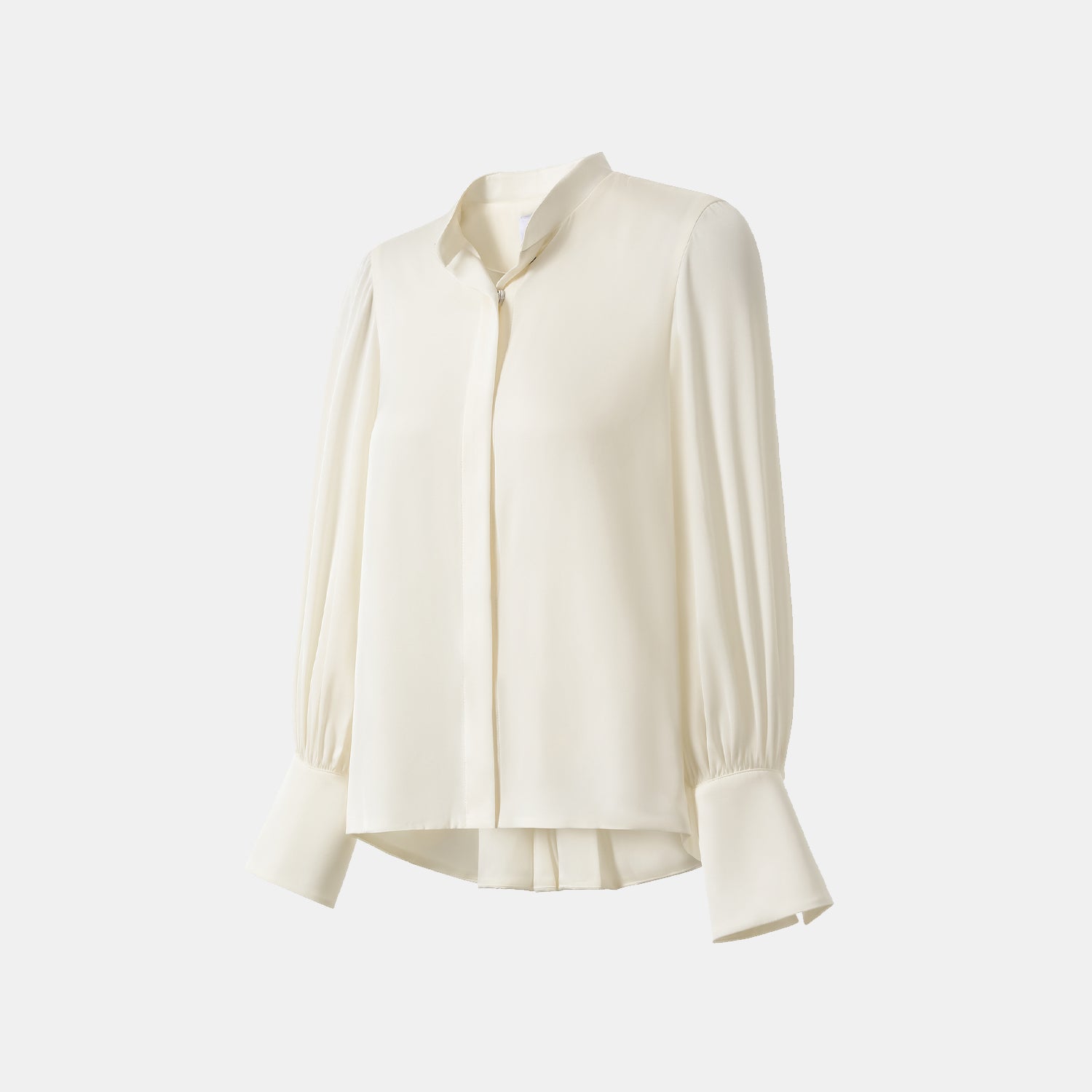 "慵倚春意" 100% 桑蠶絲雪紡立體剪裁國風罩衫—晨曦白