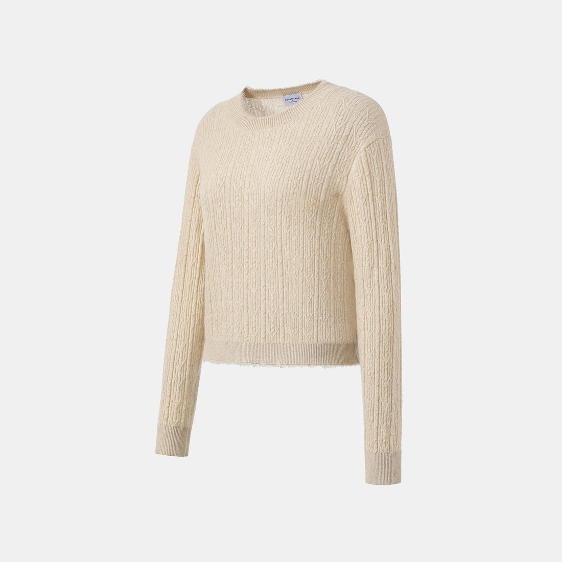 “Autumn Diary” 100% Cashmere羽絮葉脈紋銀織針織上衣—Golden Grain穗光