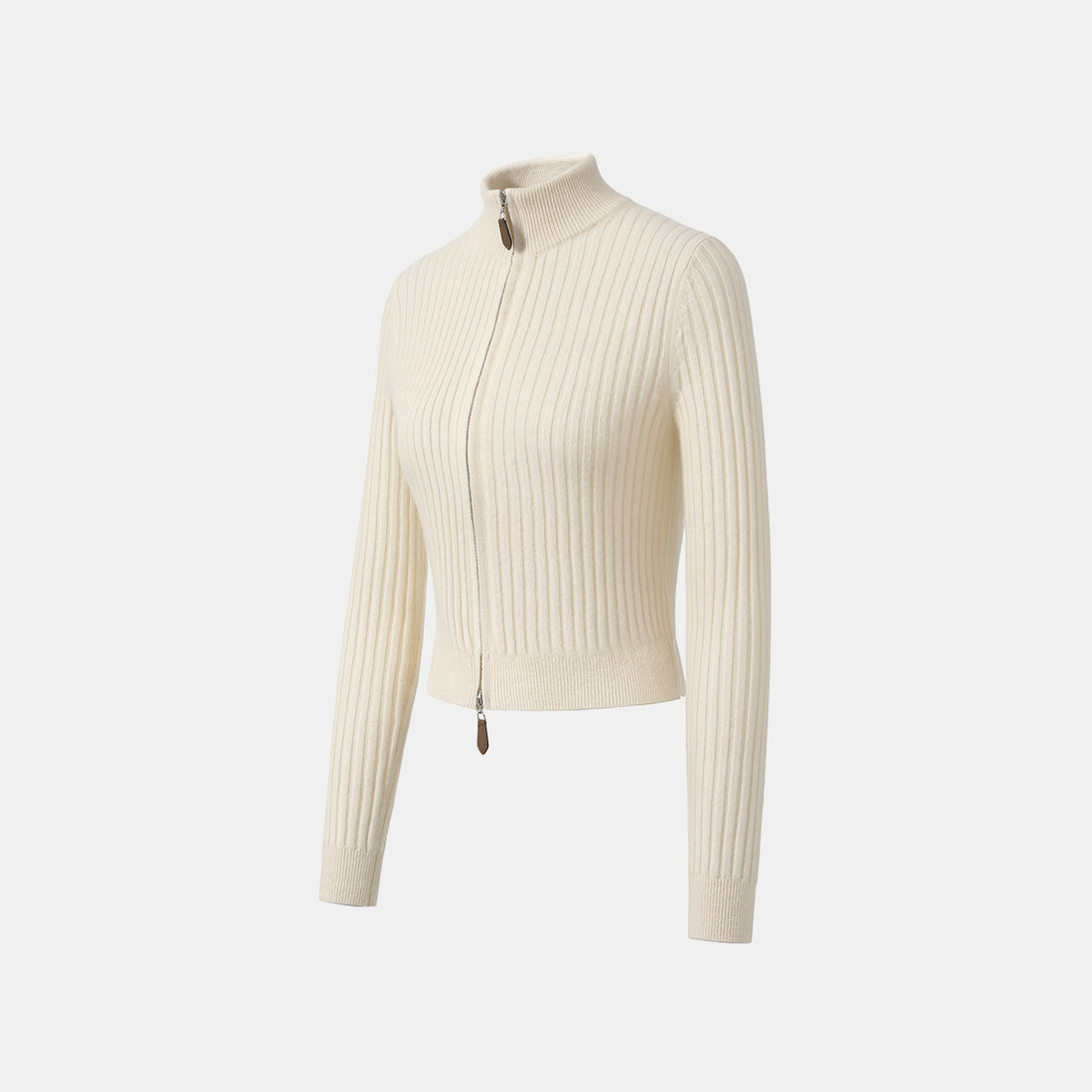 “Winter Diary” 100% Cashmere柔韌羅紋合身立領針織外套—Softcloud Kiss棉雲之吻