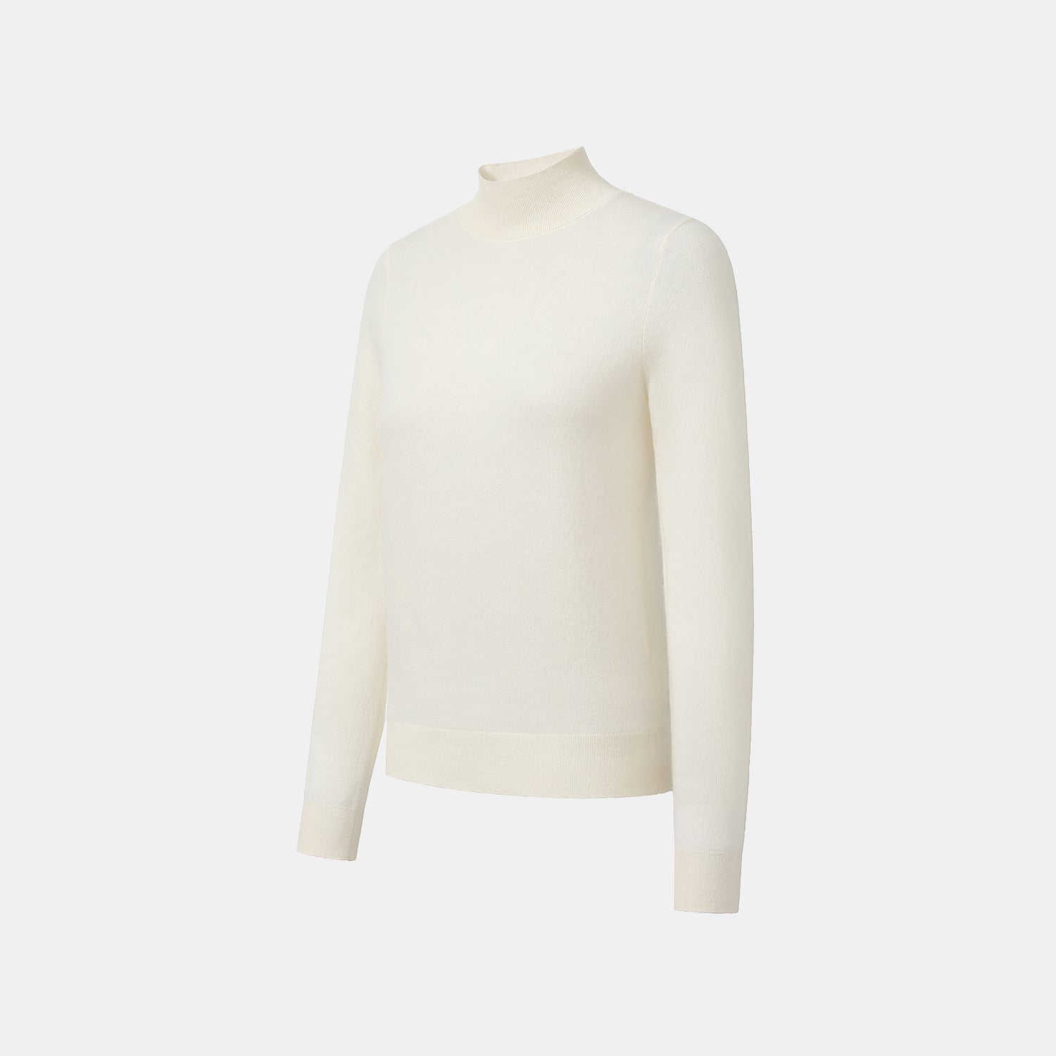 “Winter Diary”Cashmere極簡純色立領針織衫—Pure Snowdream雪色之夢