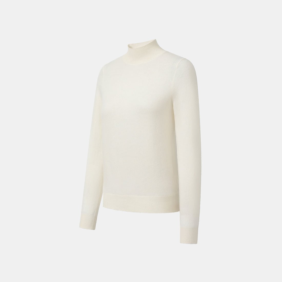 “Winter Diary”Cashmere極簡純色立領針織衫—Pure Snowdream雪色之夢