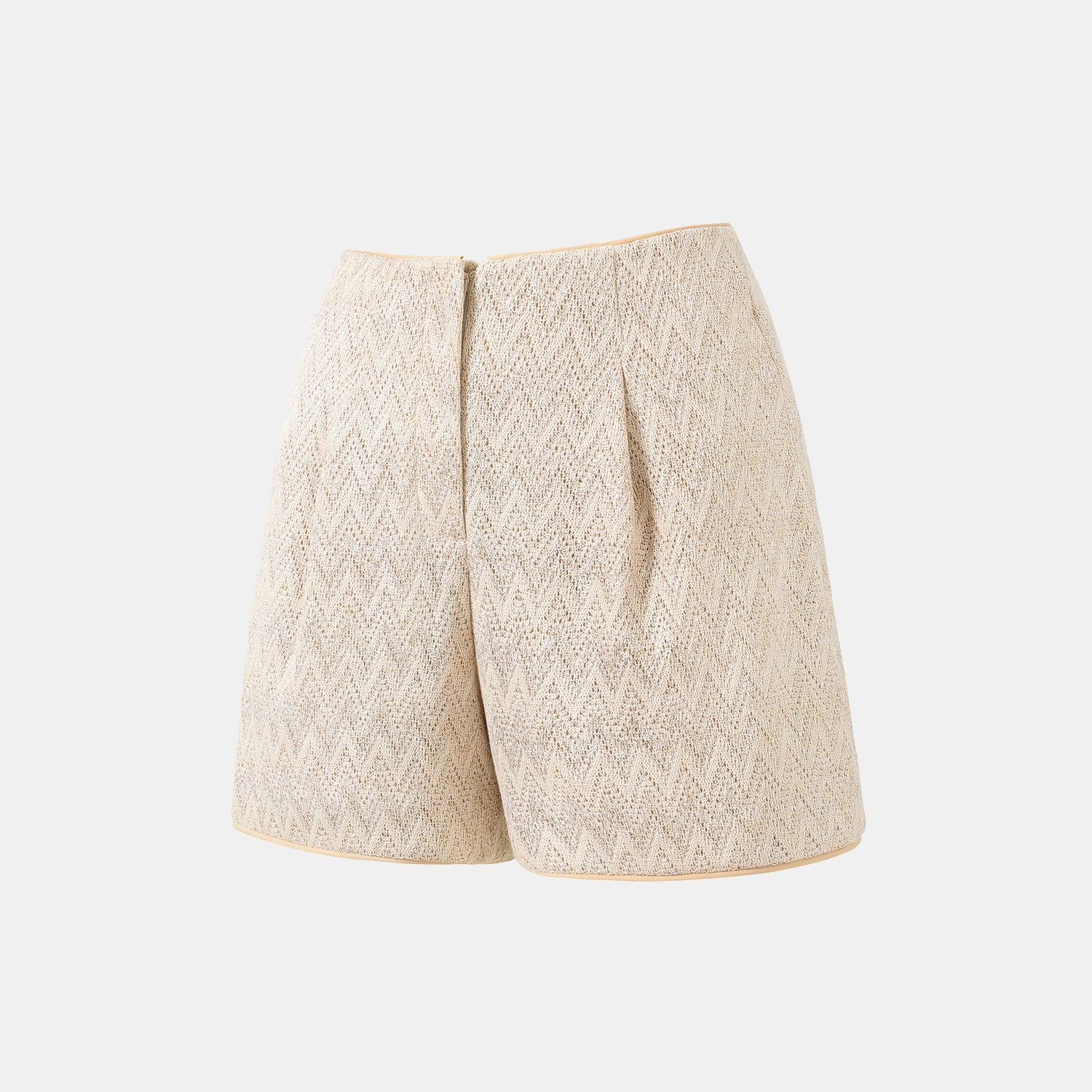 “Summer Diary”義大利Chevron山形金縷織紋針織短褲—Isle Breeze沙嶼暖風