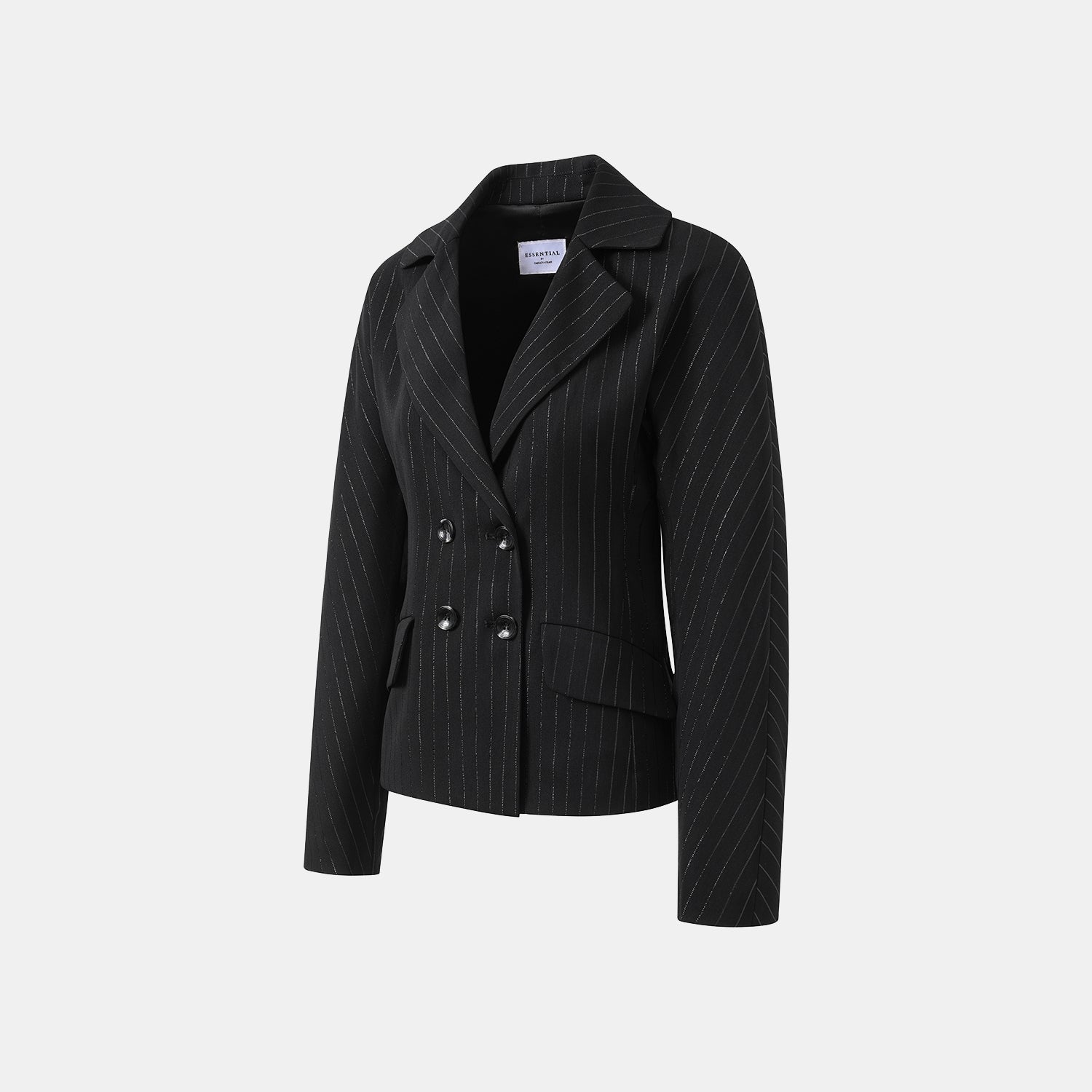 "Speak Sleek." 銀織工藝直條修身西裝外套—Shadow Rhythm沉光輕序