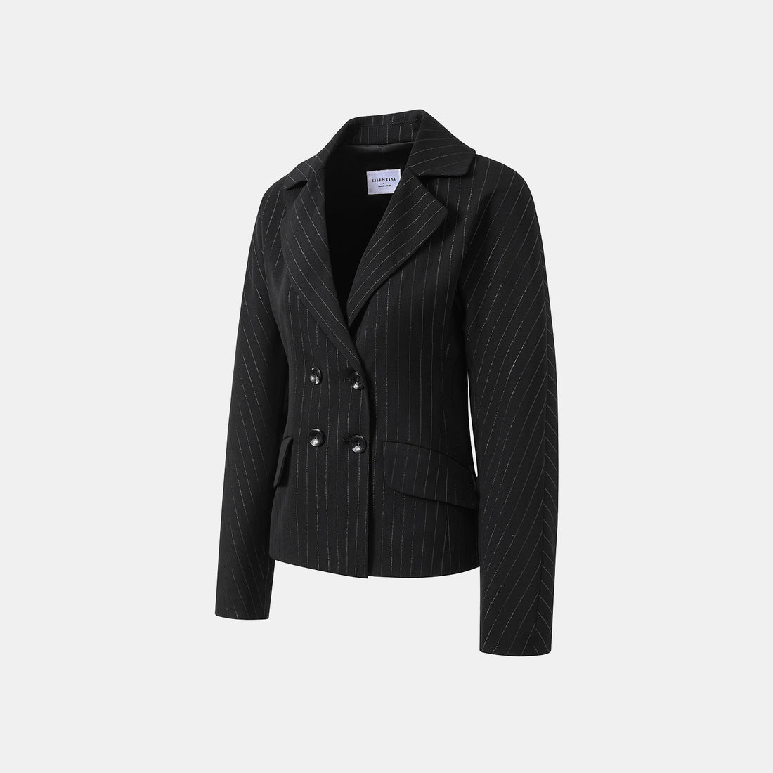 "Speak Sleek." 銀織工藝直條修身西裝外套—Shadow Rhythm沉光輕序
