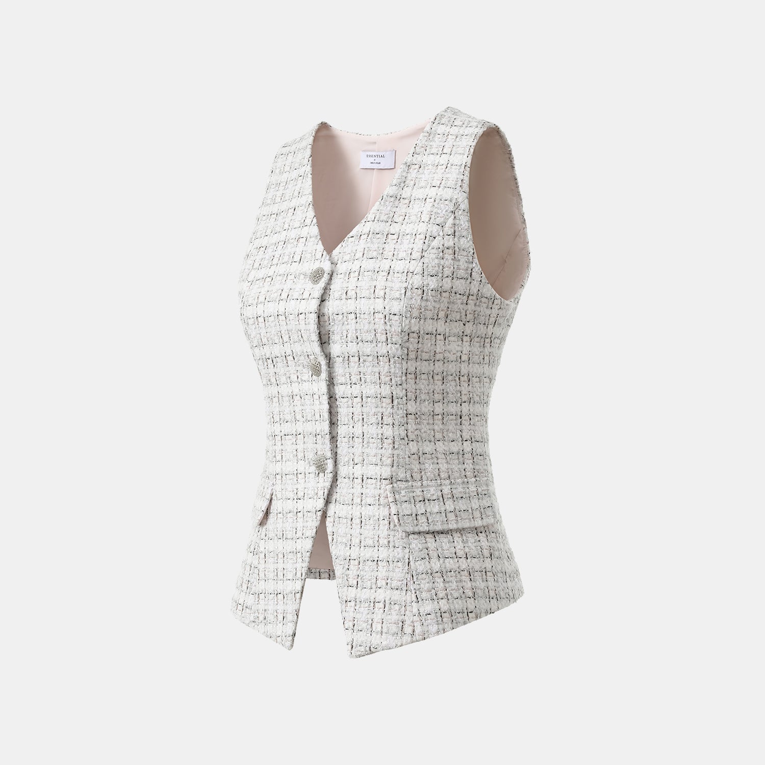 "Chelsea Citywalk."  立體剪裁花呢背心—Blanc