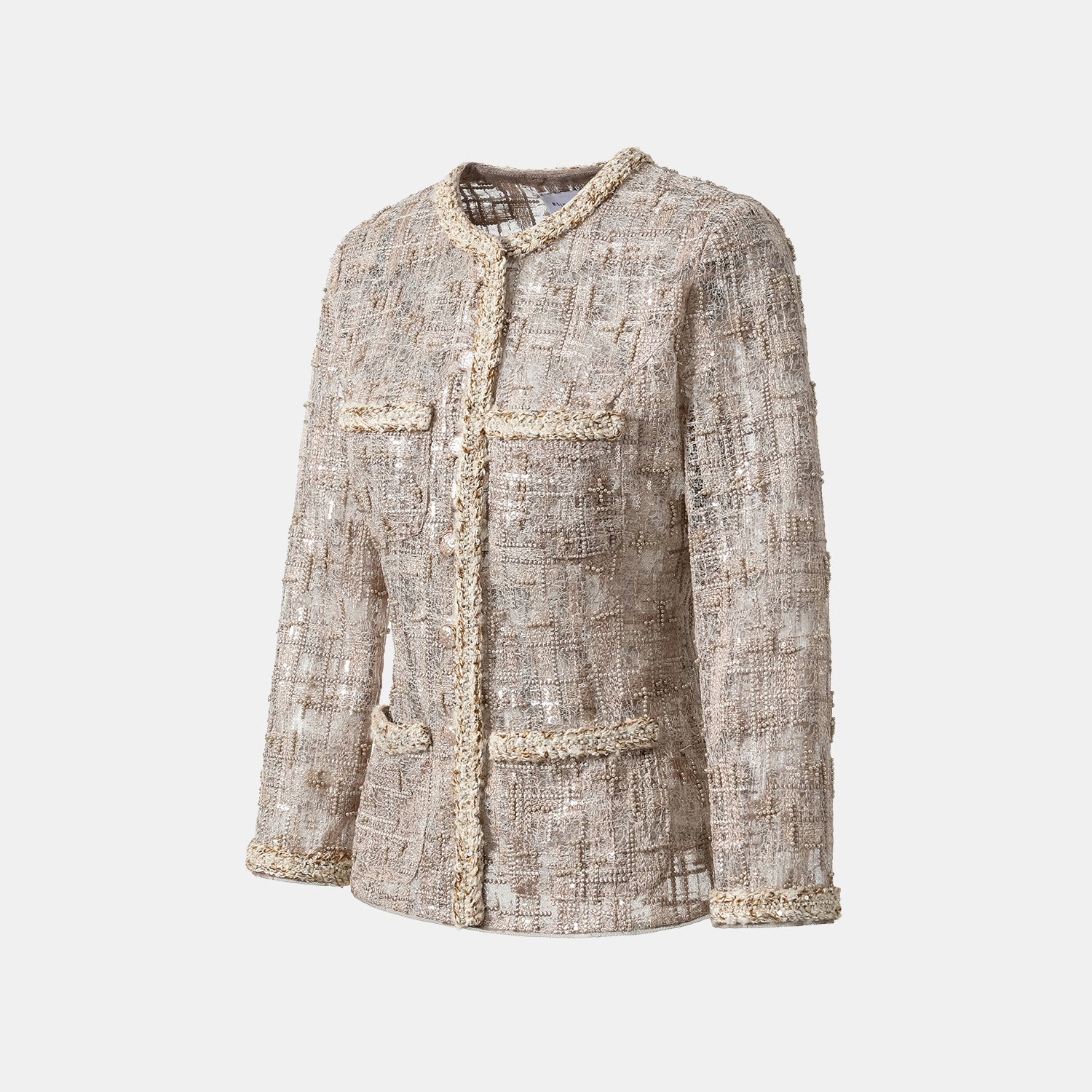 “Brunch at Ritz.” 奢華蕾絲畫藝珠繡外套—The Gilded Kiss克林姆之吻