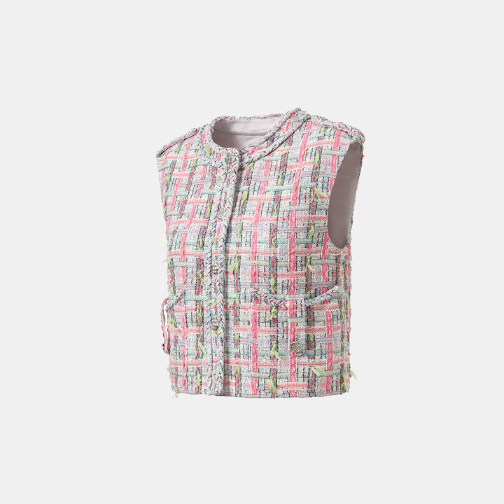 "Arcade of CherJoy Atelier." French summer light tweed vest vest - Parfum de Sucre 