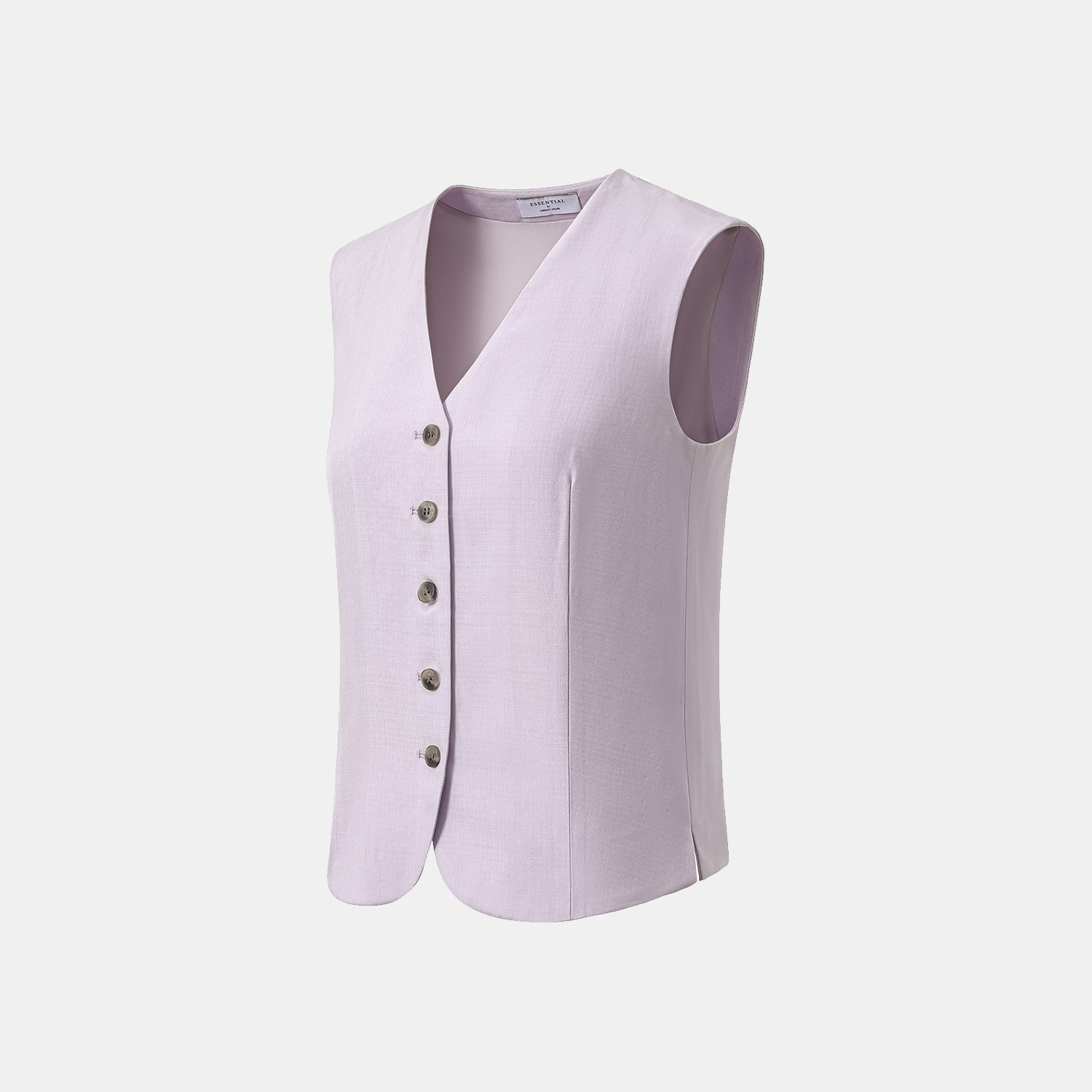 "Speak Sleek" 奢華輕薄麻感肌理醋酸綁帶西裝馬甲背心—Lilac