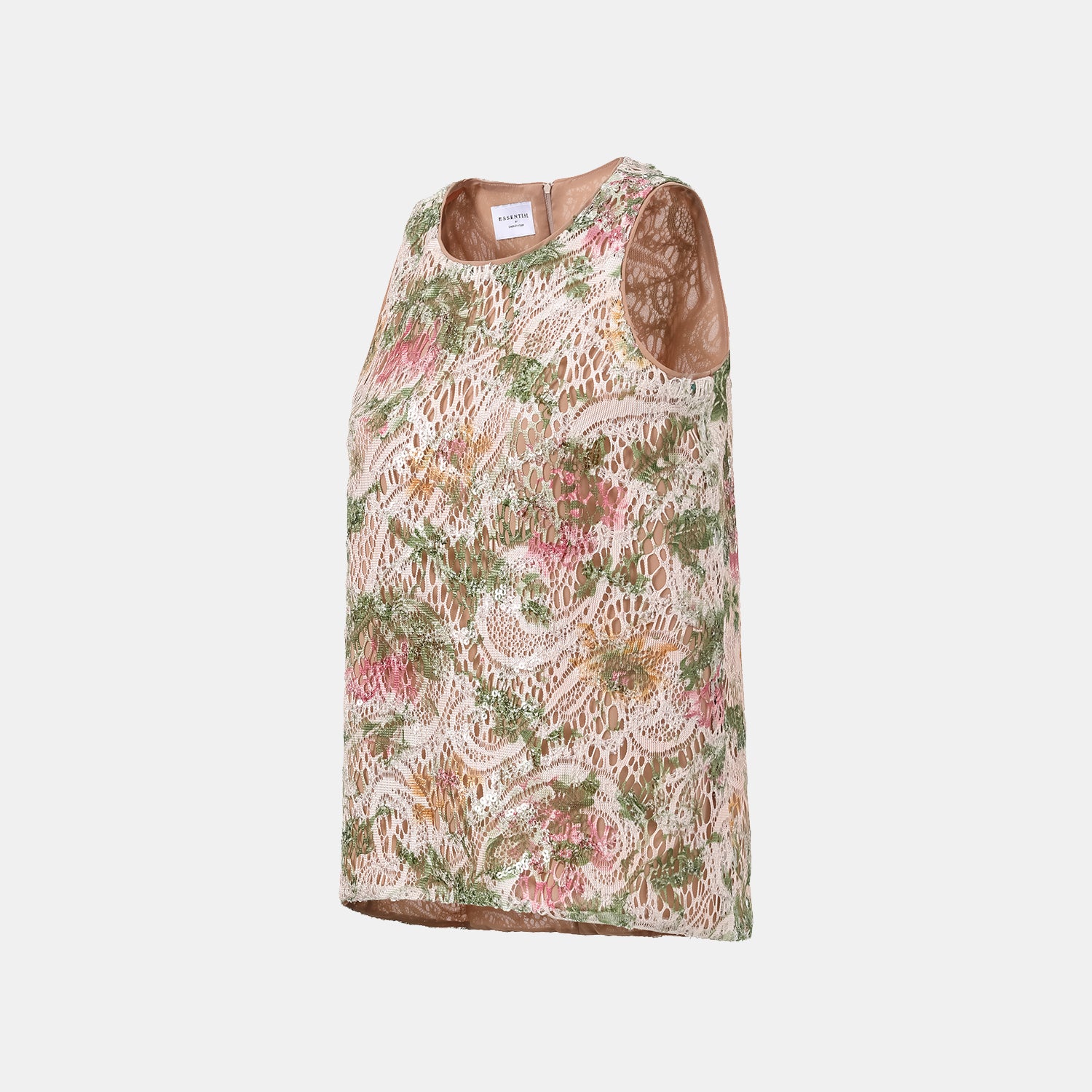 "Imperial Garden Teatime" 義大利奢華畫繡蕾絲背心—春曦呢喃