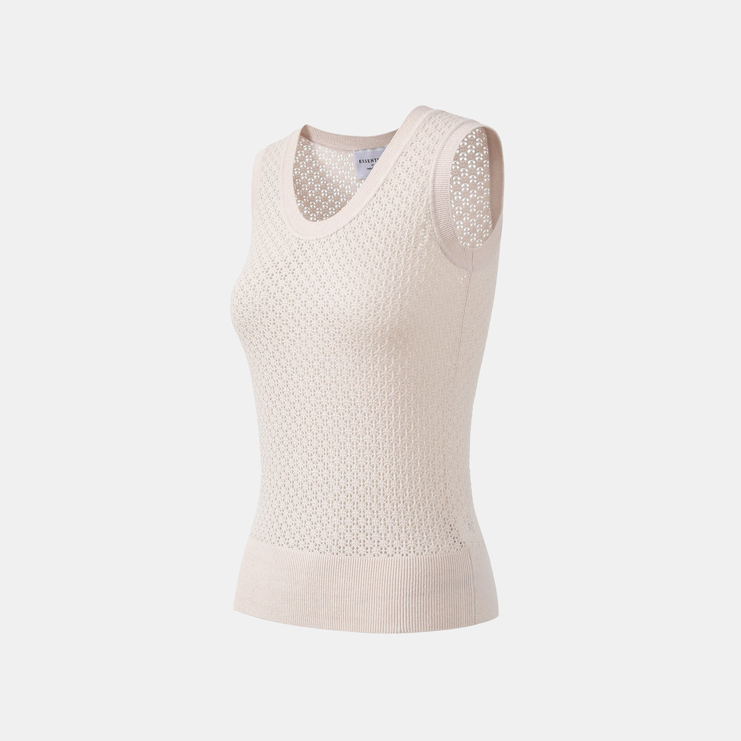 "Summer diary."Cashmere浮燦點織花眼工藝針織背心—Blush of Spring春綻芳菲