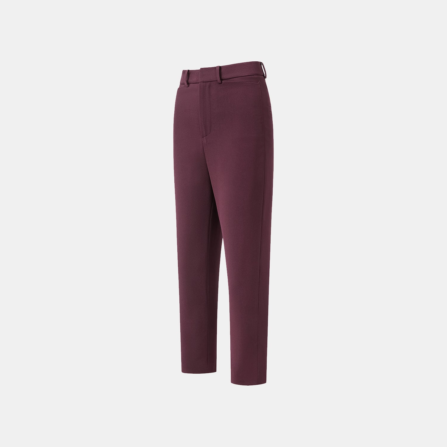 "Westminster Weekdays" Luxe Heather Acetate Cropped Pants - Pinot Noir