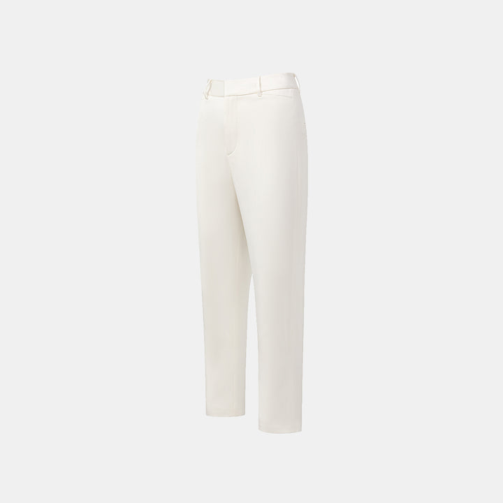 "Easy-go Chic" Heavy Acetate Cropped Pants - Simple White 