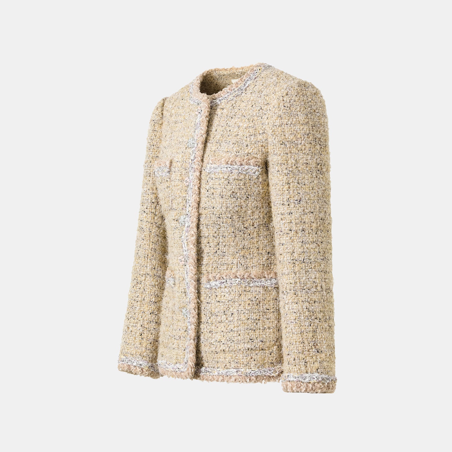 "Winter Versailles" Tweed Jacket - Purple/Gold 