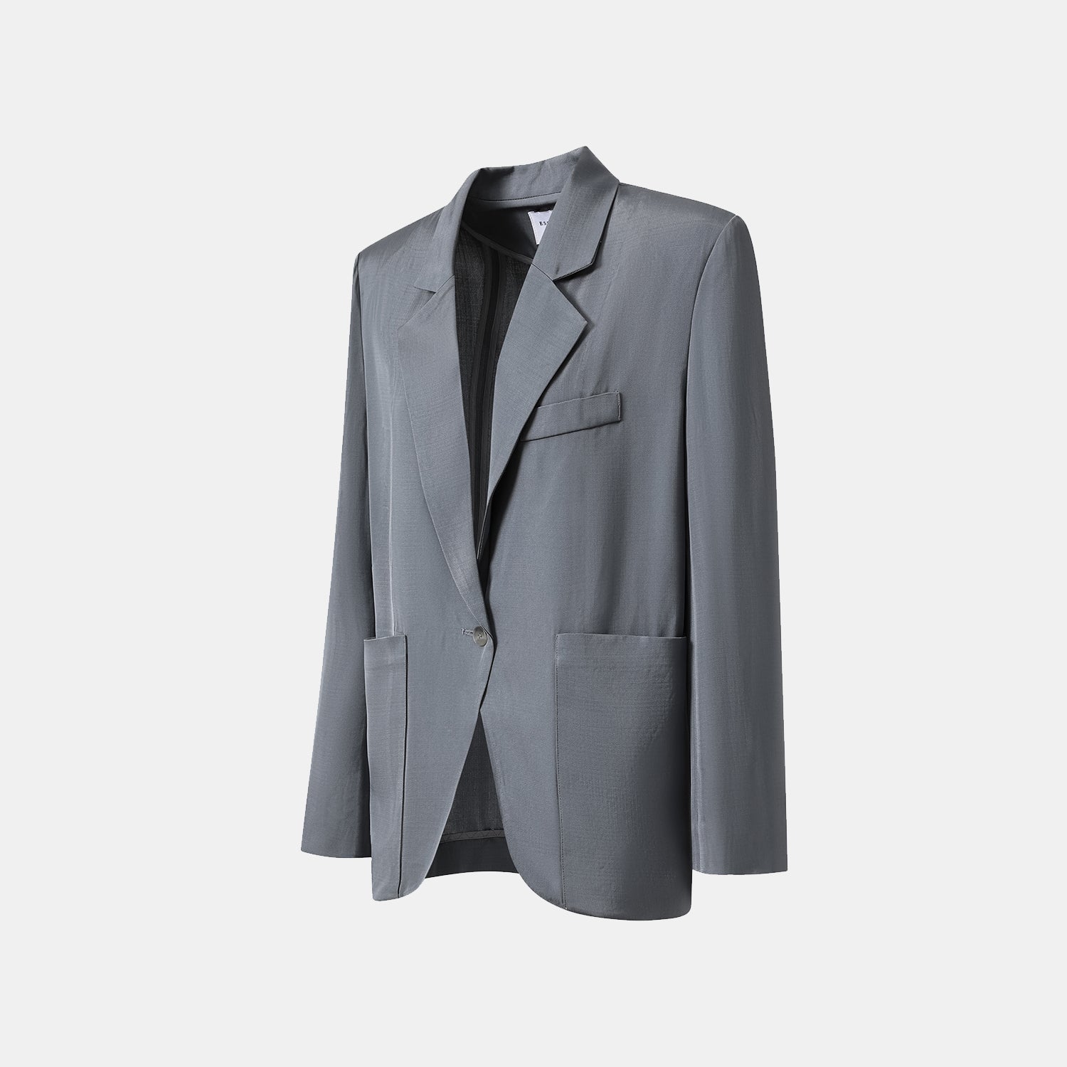 "Speak Sleek" 奢華輕薄麻感肌理醋酸Oversized西裝外套—Cloud