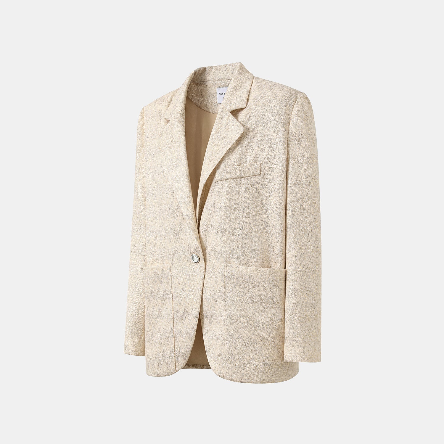 “Autumn Diary”義大利Chevron山形金縷織紋針織西裝外套—Isle Breeze沙嶼暖風