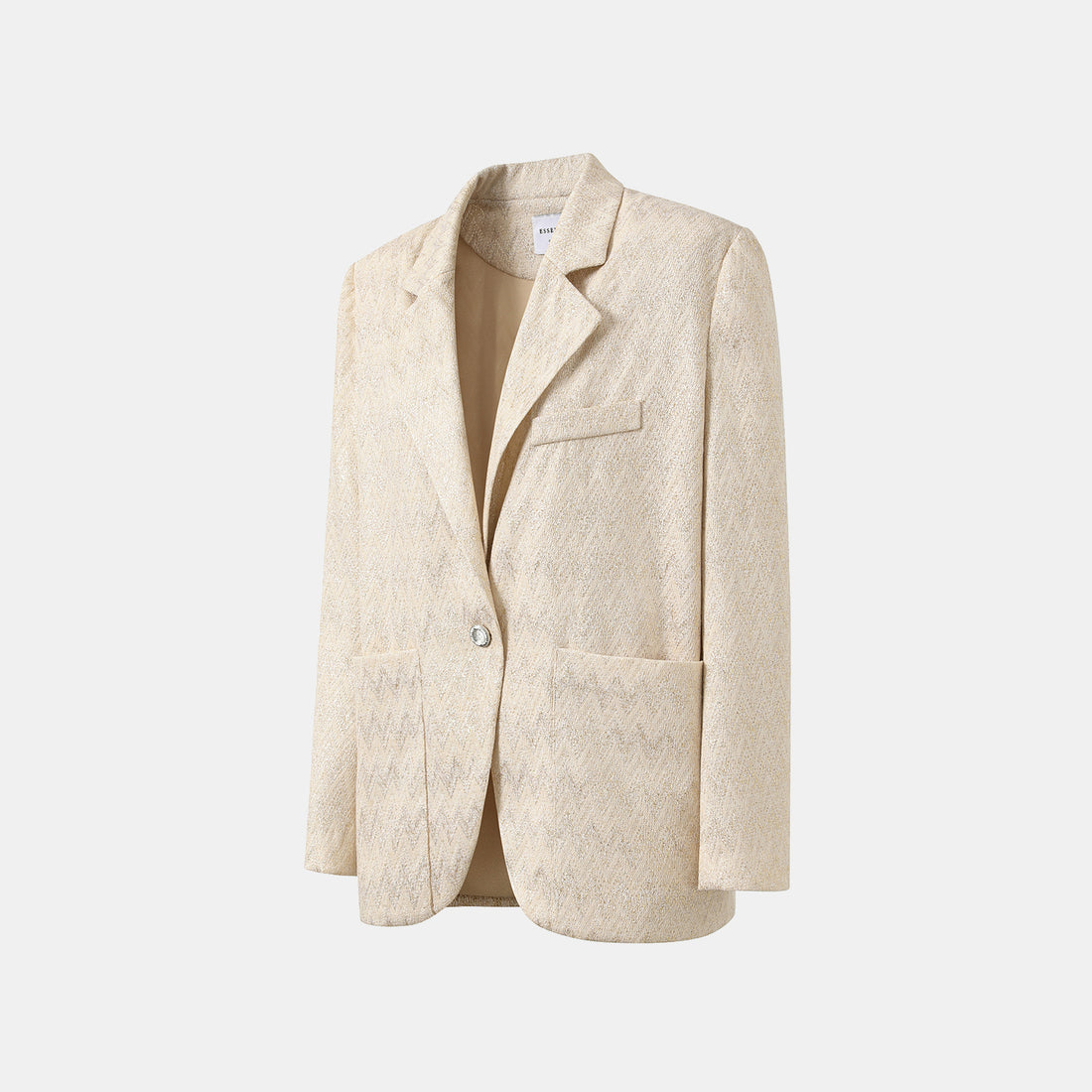 “Autumn Diary”義大利Chevron山形金縷織紋針織西裝外套—Isle Breeze沙嶼暖風