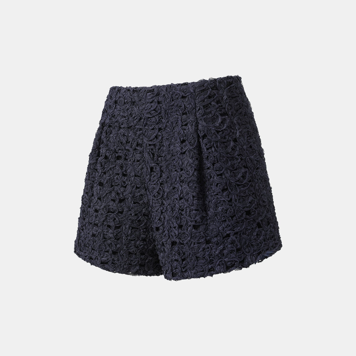 “Sloane Ave."繞畫織藝鏤花蕾絲短褲—Indigo Ballad布爾藍調