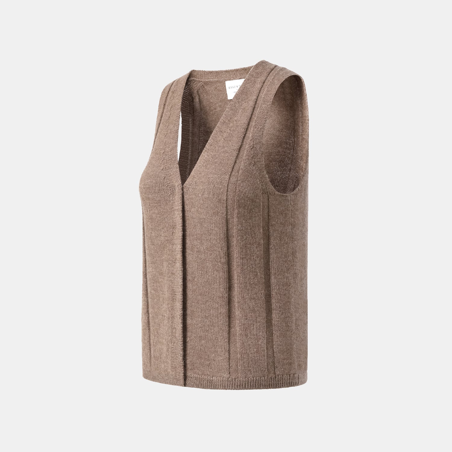 “Autumn Diary” 100%Cashmere V領背心—Earl Gray