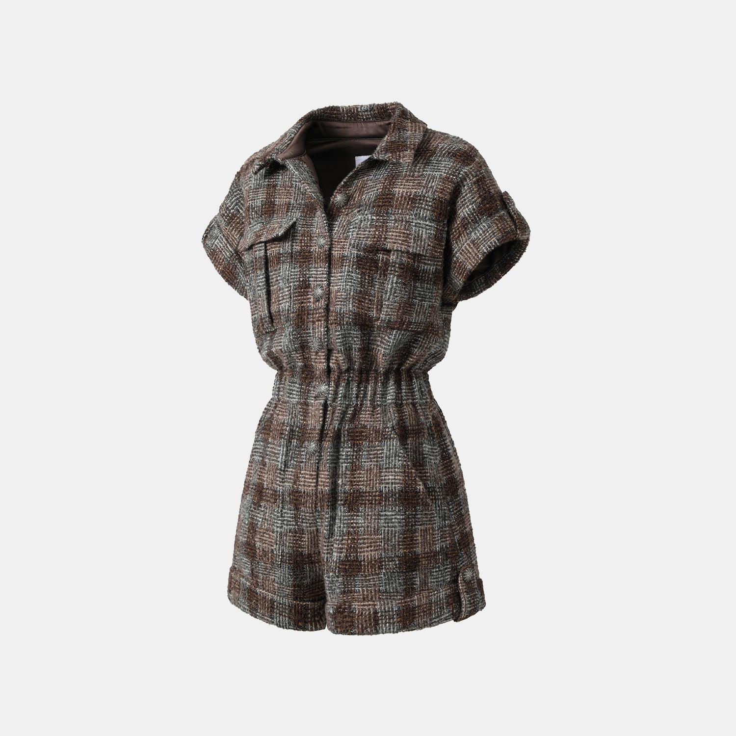 “Weekend At Monaco."絨織格紋細霜織點花呢連身褲—Midnight Montmartre午夜蒙馬特