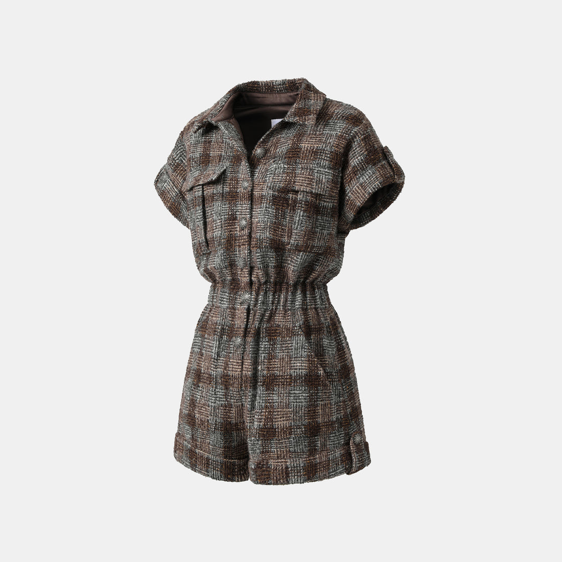 “Weekend At Monaco."絨織格紋細霜織點花呢連身褲—Midnight Montmartre午夜蒙馬特