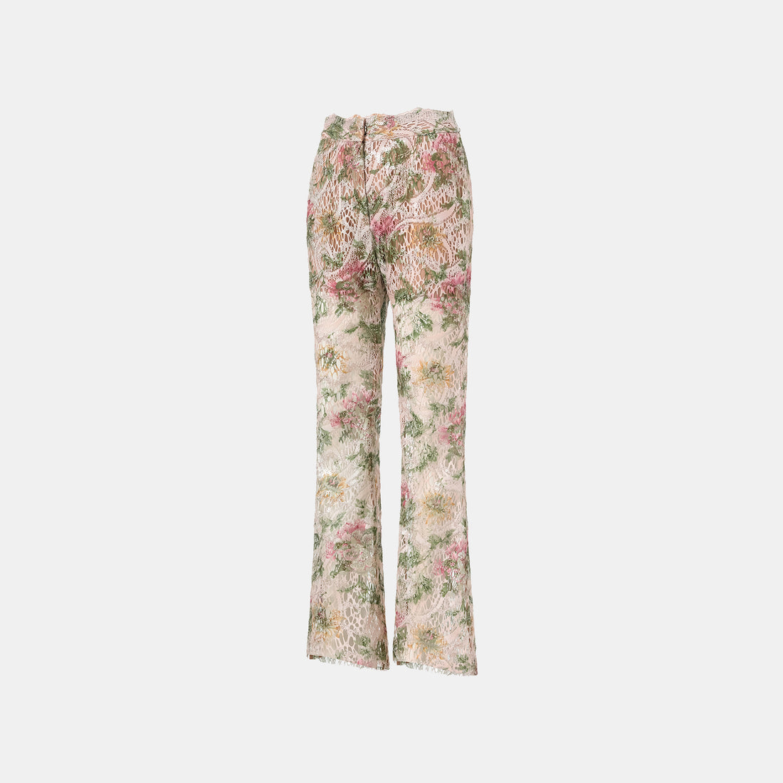 "Imperial Garden Teatime" Italian luxury embroidered lace flared pants - Chunxi whisper