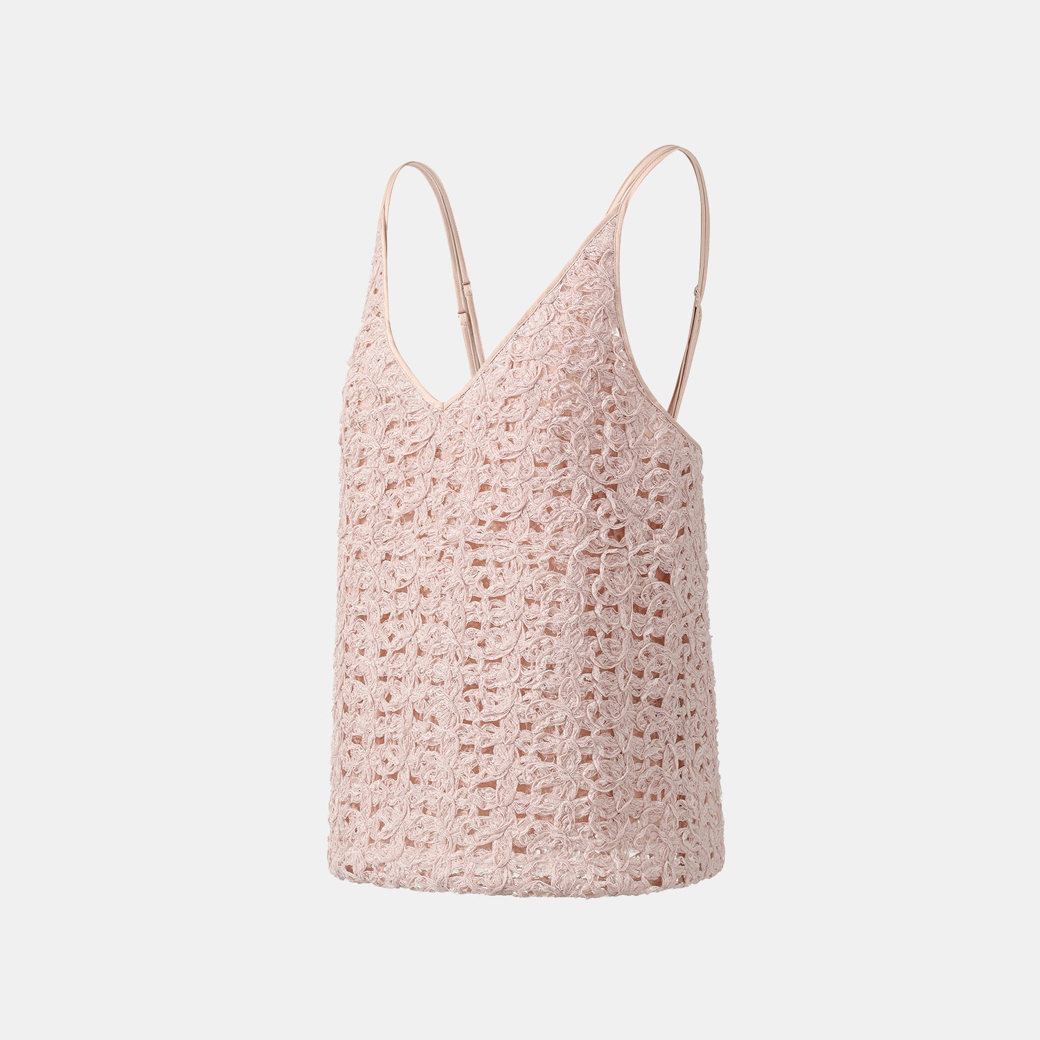 “Sloane Ave."繞畫織藝鏤花蕾絲細肩帶背心—Rose Reverie織夢玫瑰