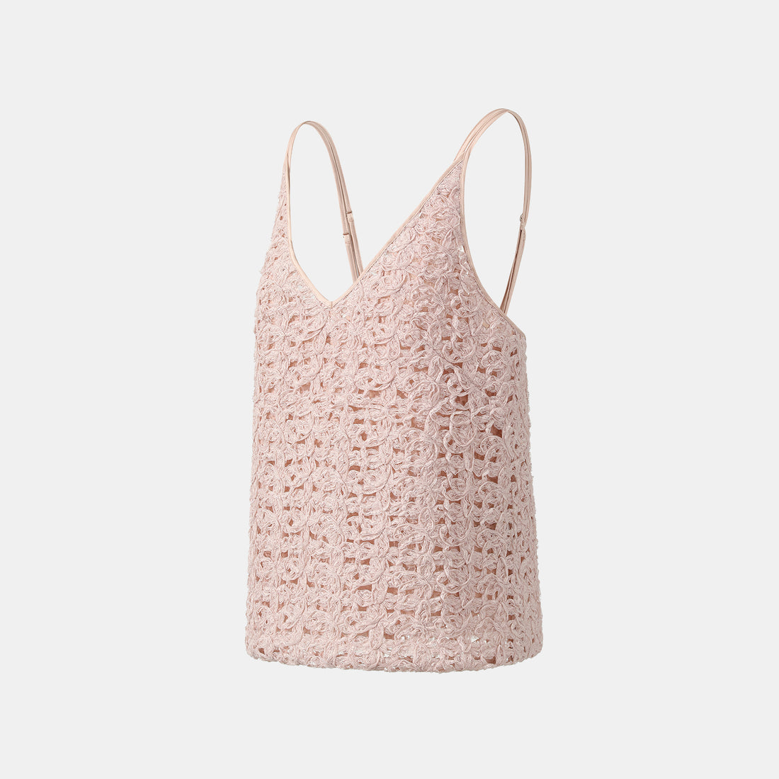 “Sloane Ave."繞畫織藝鏤花蕾絲細肩帶背心—Rose Reverie織夢玫瑰