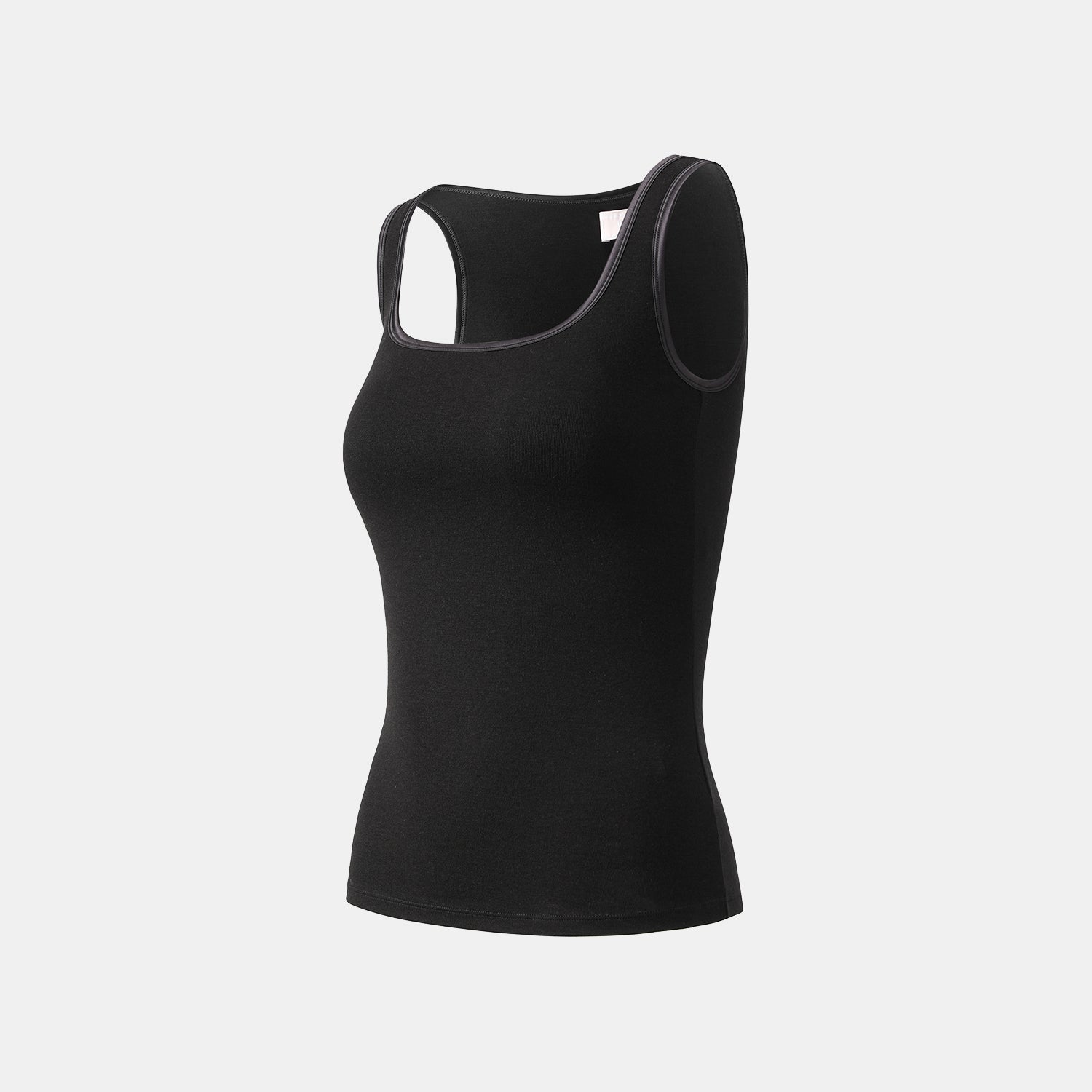 "Heart Warmth"極柔羊毛緞邊BraTop—俐落黑