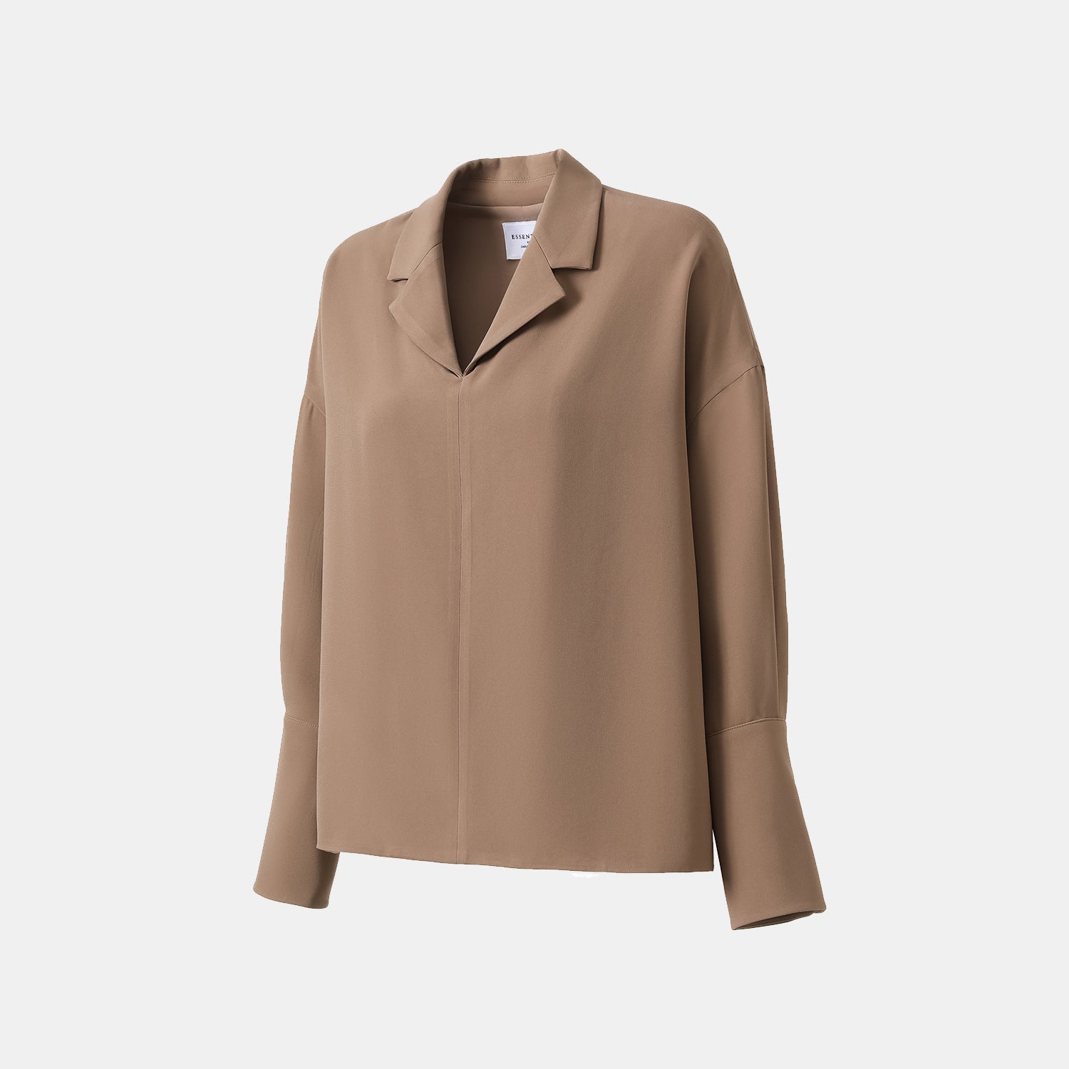 “Easy-go Chic” 肌理醋酸西裝罩衫/短褲套裝—Mocca