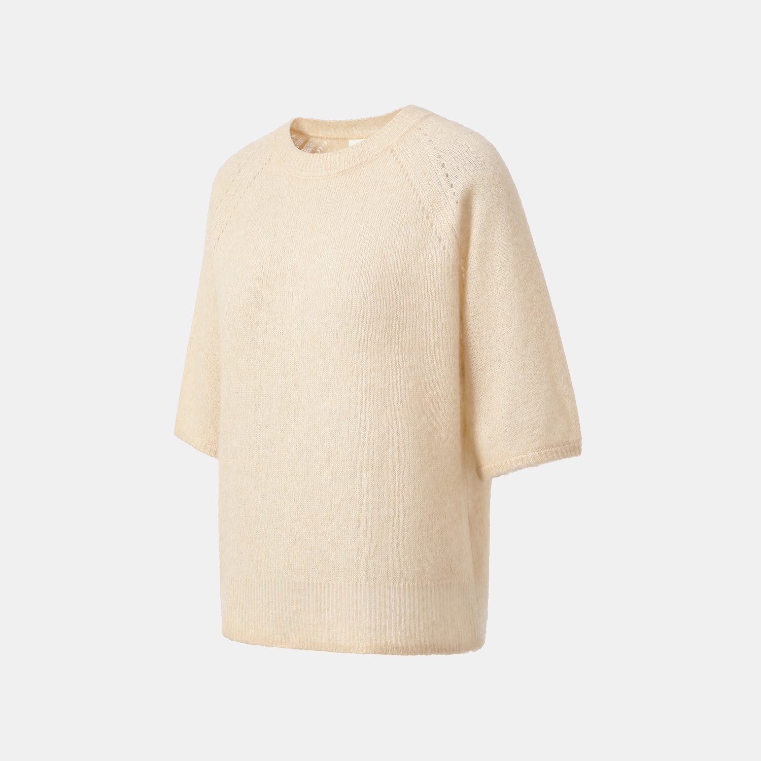 Autumn Diary Silk Cashmere 3/4 Sleeve Top—Vanilla Cake 