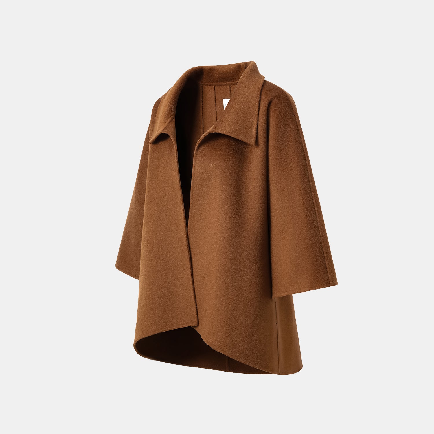 “Winter Diary” 100%Cashmere 雙面長絨工藝短大衣—Caramel