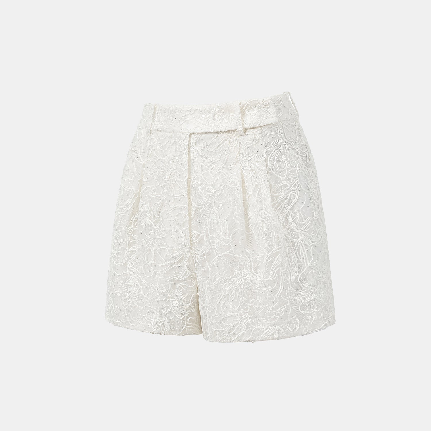 “Gallery Hours.” 棉芽藏鑽蕾絲短褲