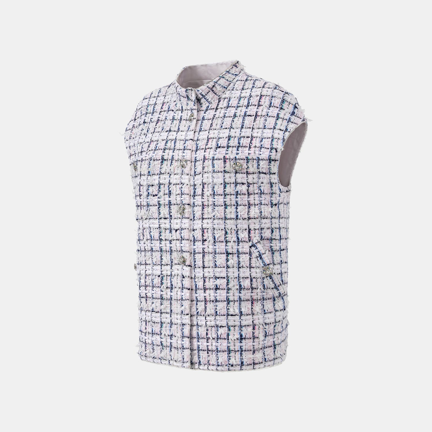 “Weekend at Monaco” 法國輕薄花呢Oversized馬甲背心—Rosewood Path藍岸薔薇