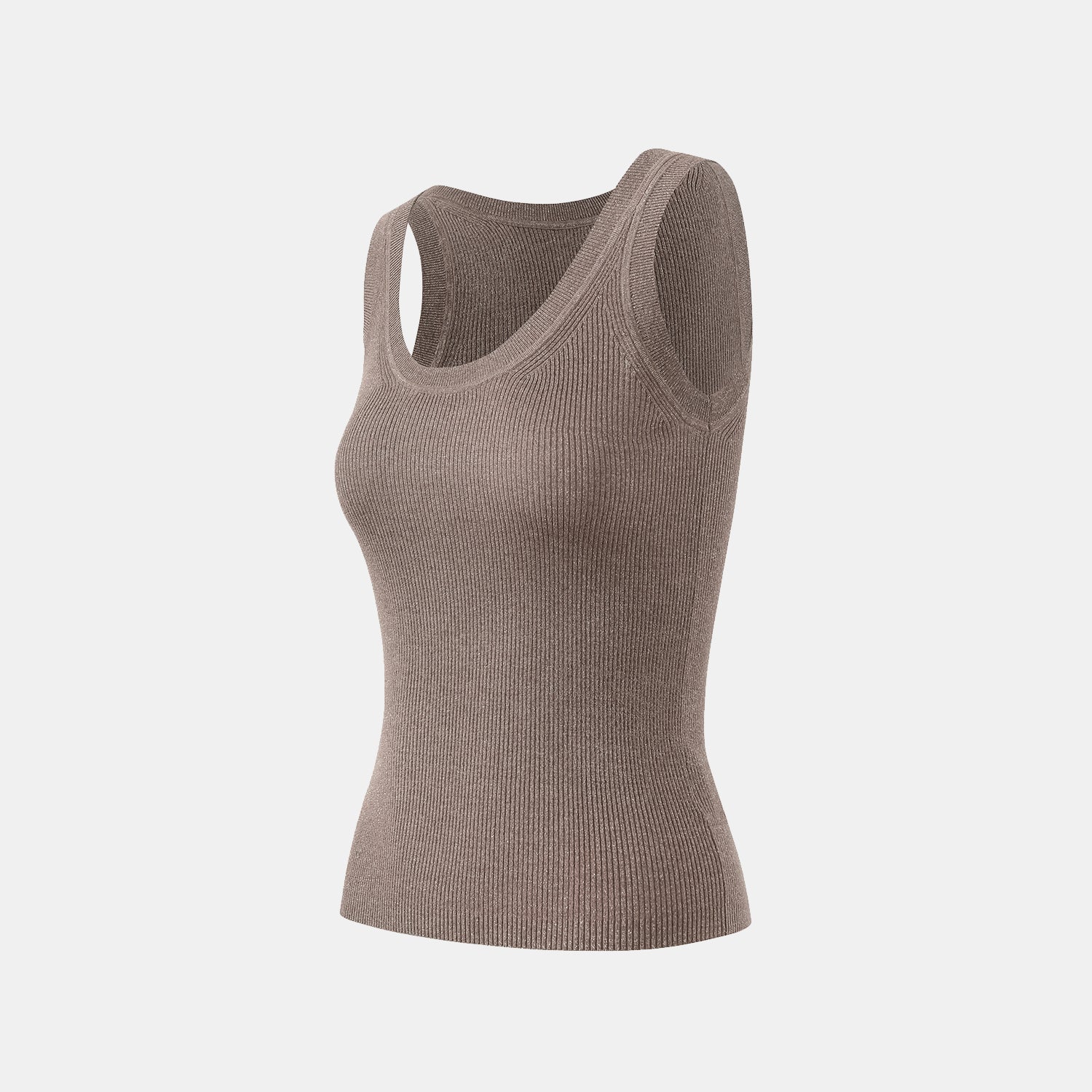 "Summer Diary" 涼感三醋酸喀什米爾針織背心—Mocca